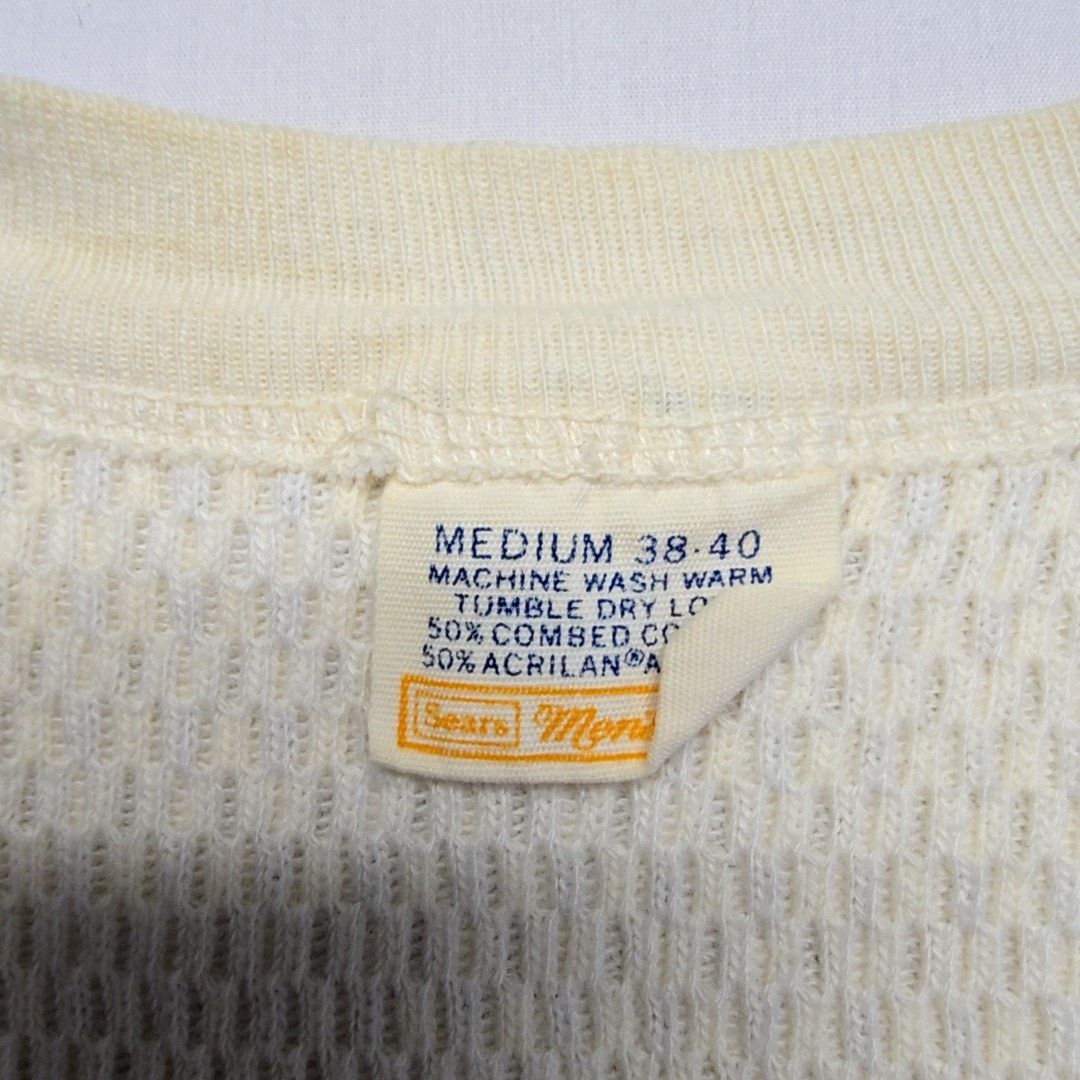 Sears Vintage Sears Thermal Shirt Cream 70s Mens Medium VTG Size US M / EU 48-50 / 2 - 6 Thumbnail