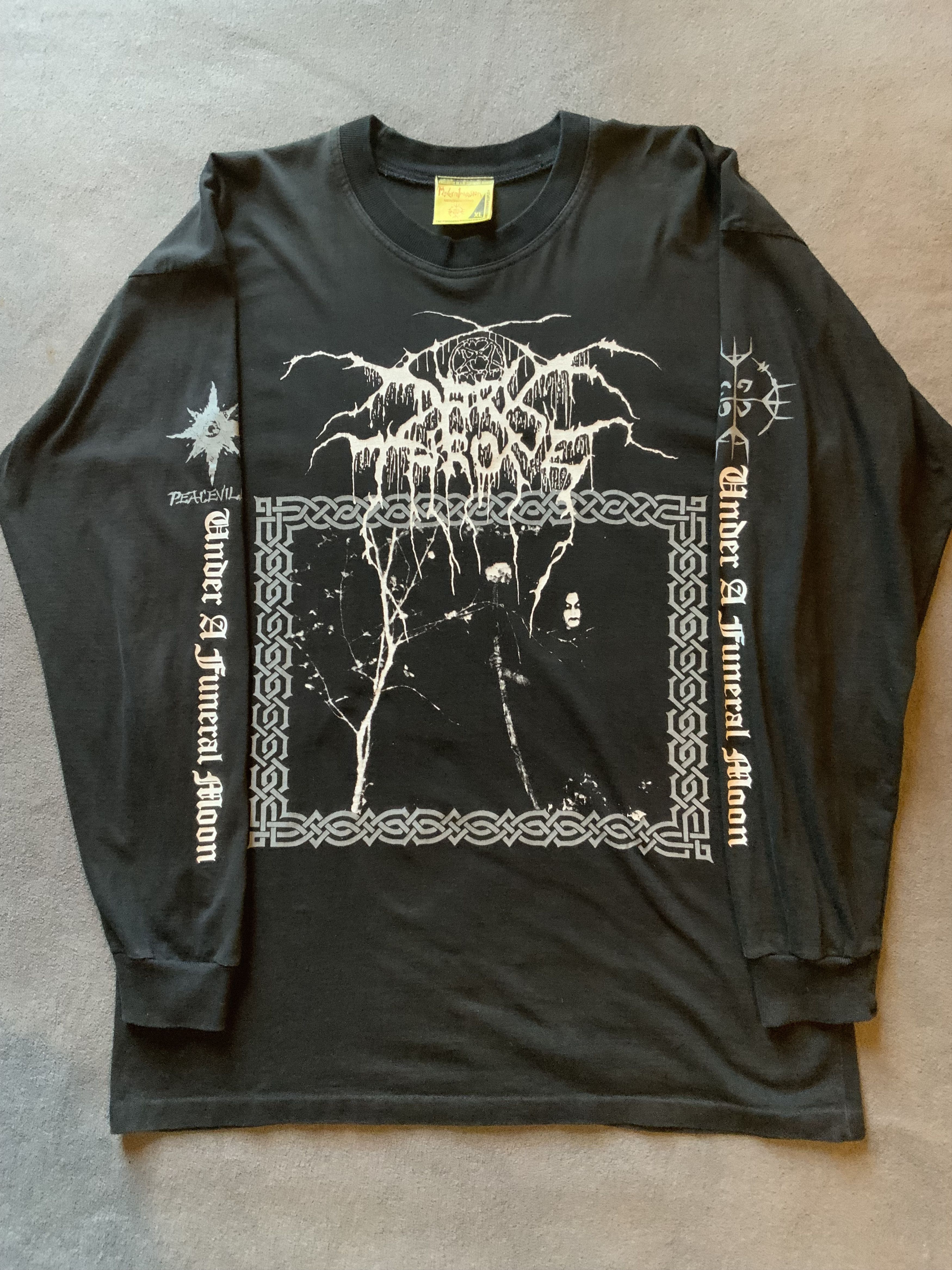 image of Vintage Very 93 Darkthrone Under A Funeral Moon Long Sleeve in Black, Men's (Size XL)