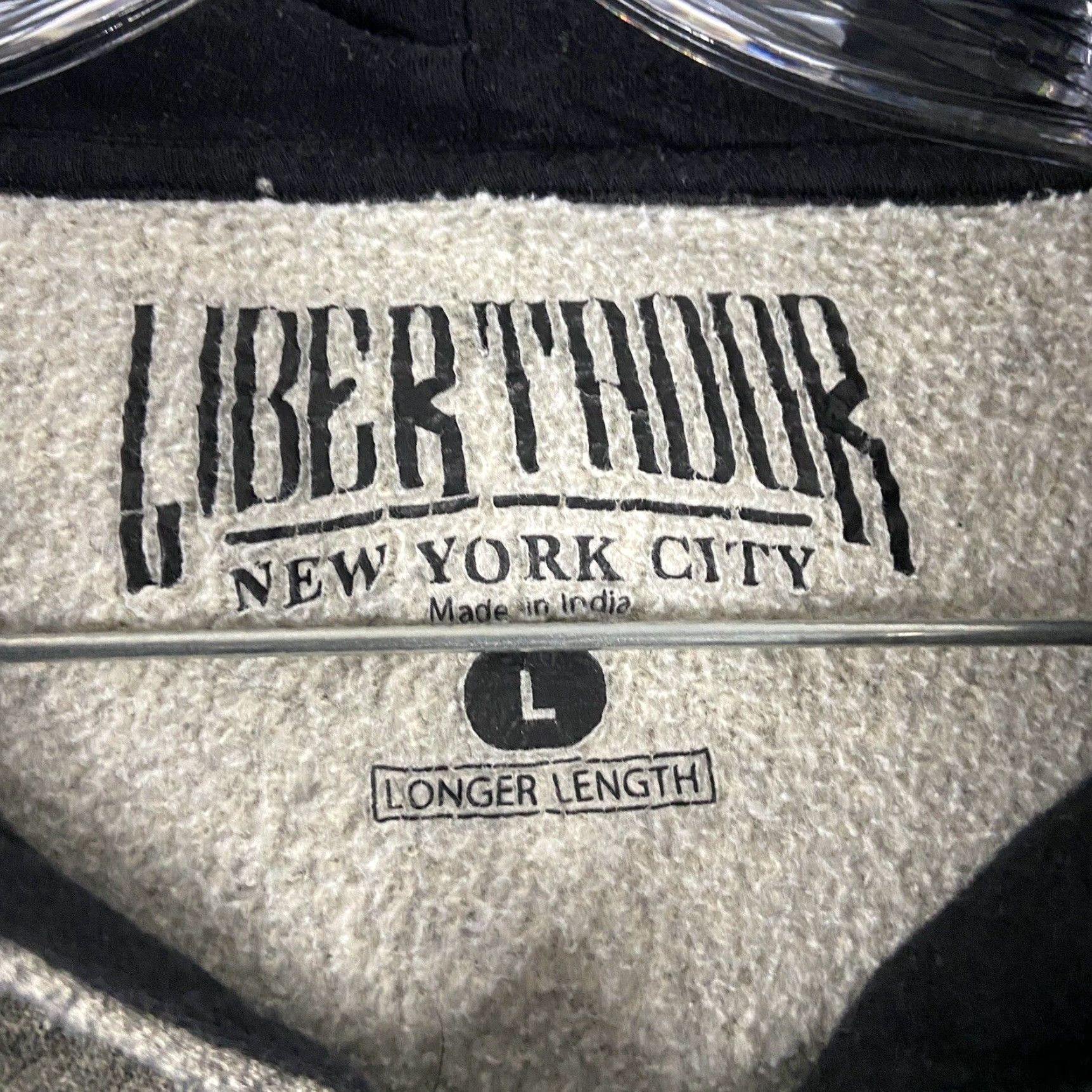 Vintage Liberthour New York City Hoodie Men's L Beige Distressed Pullover Size US 33 - 6 Thumbnail
