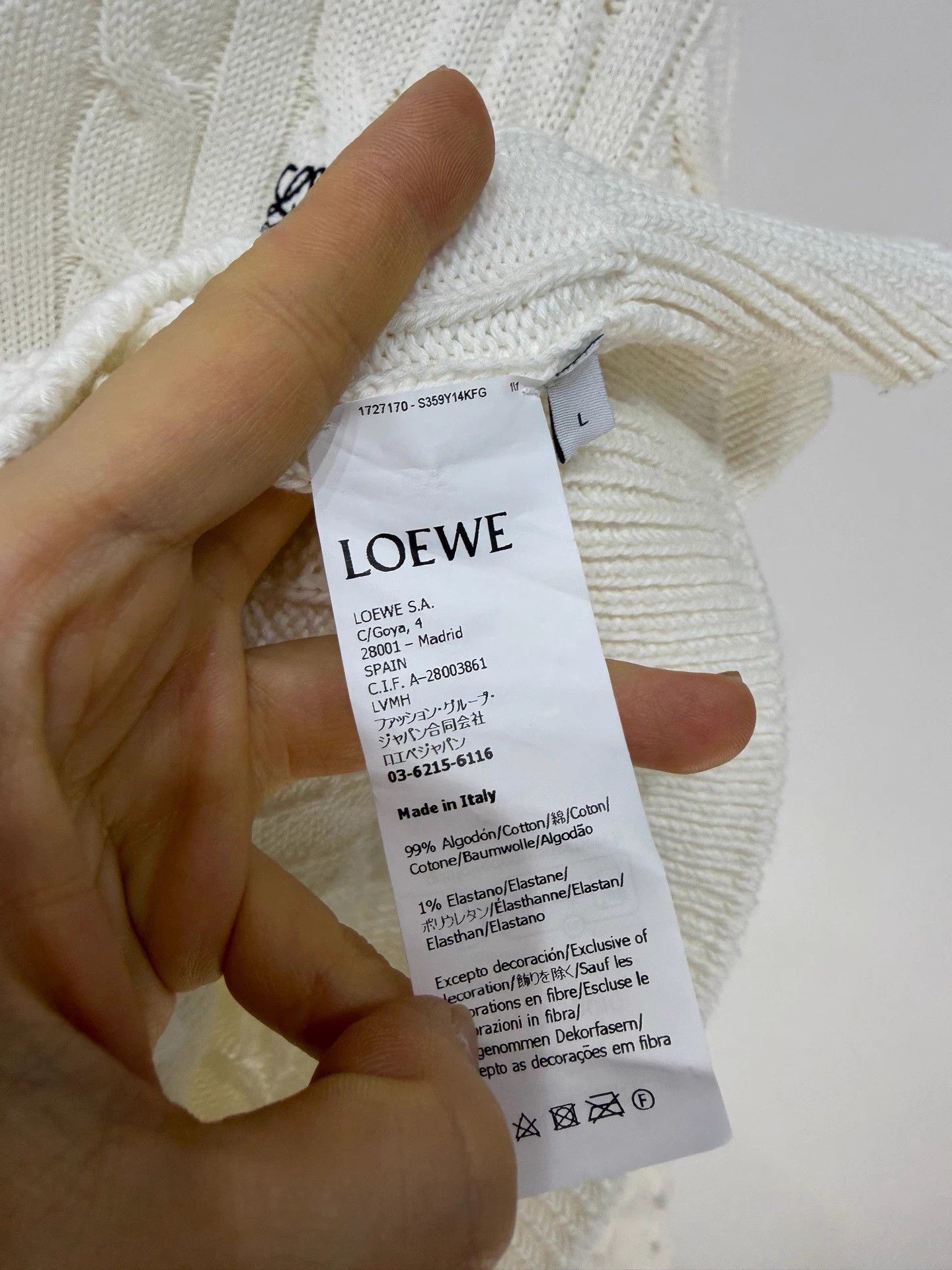 Loewe Loewe Classic Cable Knit V-Neck Sweater L 99N Size L / US 10 / IT 46 - 3 Thumbnail