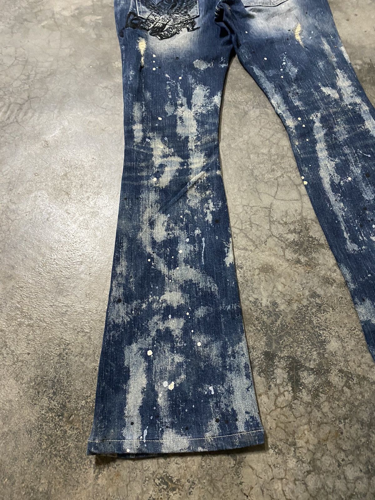Hysteric Glamour × Japanese Brand Flare Jeans Maraxia Japan Asid Wash Denim p77 Size 29" - 2 Thumbnail