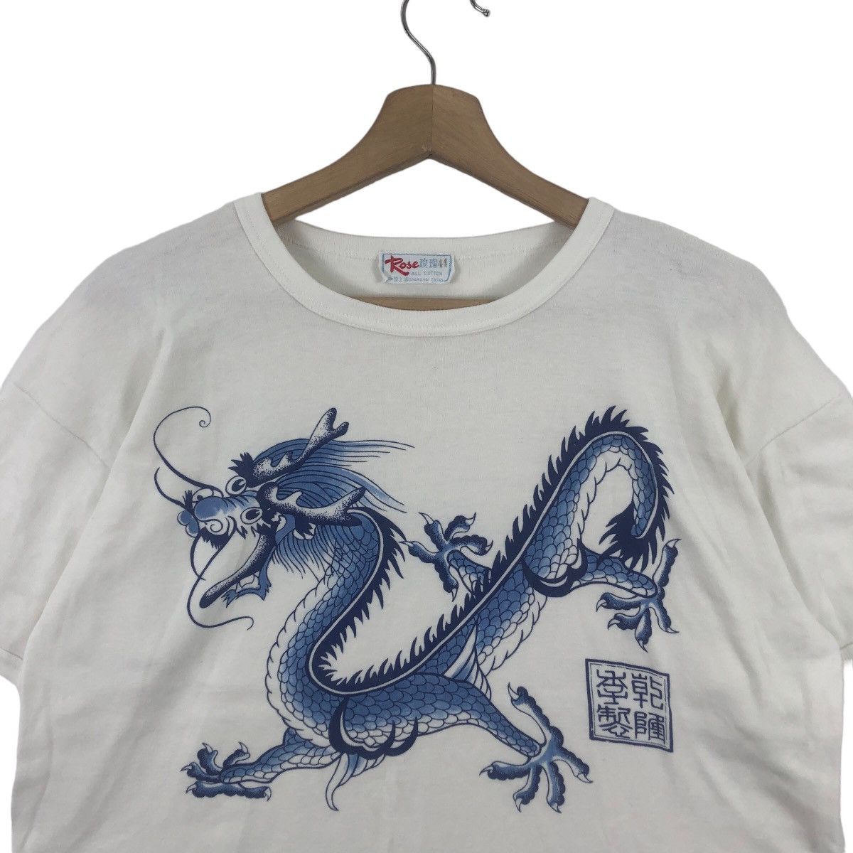 Vintage Vintage 80’ DRAGON RYU ART Shanghai Tee Shirt Top Sukajan Size US L / EU 52-54 / 3 - 2 Thumbnail