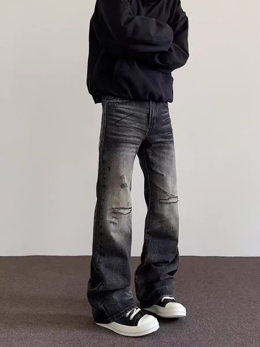 Japanese Brand × Jean High Street Vintage Ripped Black Jeans Size US 34 / EU 50 - 2 Thumbnail