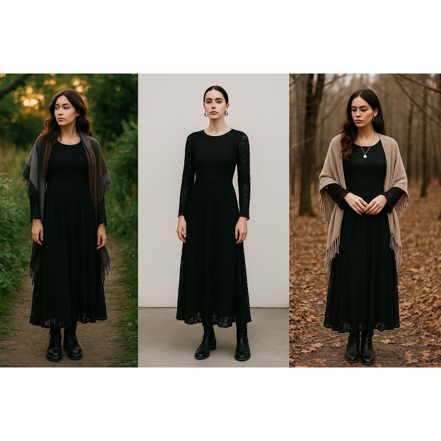 Other NWT Friful Women Black Lace Midi Dress S Witchy Whimsygoth R Size S / US 4 / IT 40 - 1 Thumbnail
