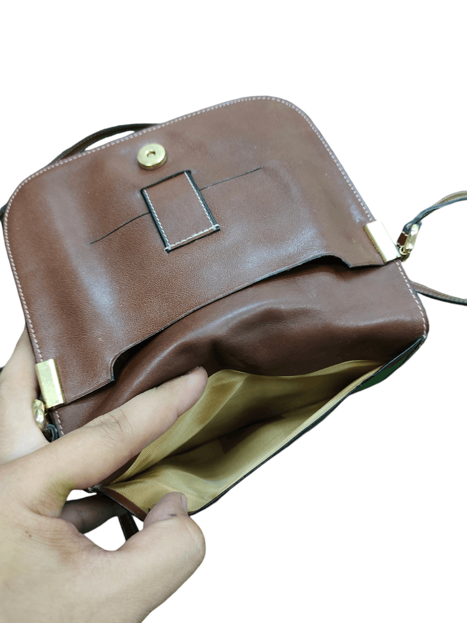 Aigner Vintage 80s Aigner Patina Leather Sling Shoulder Bag Size ONE SIZE - 16 Thumbnail