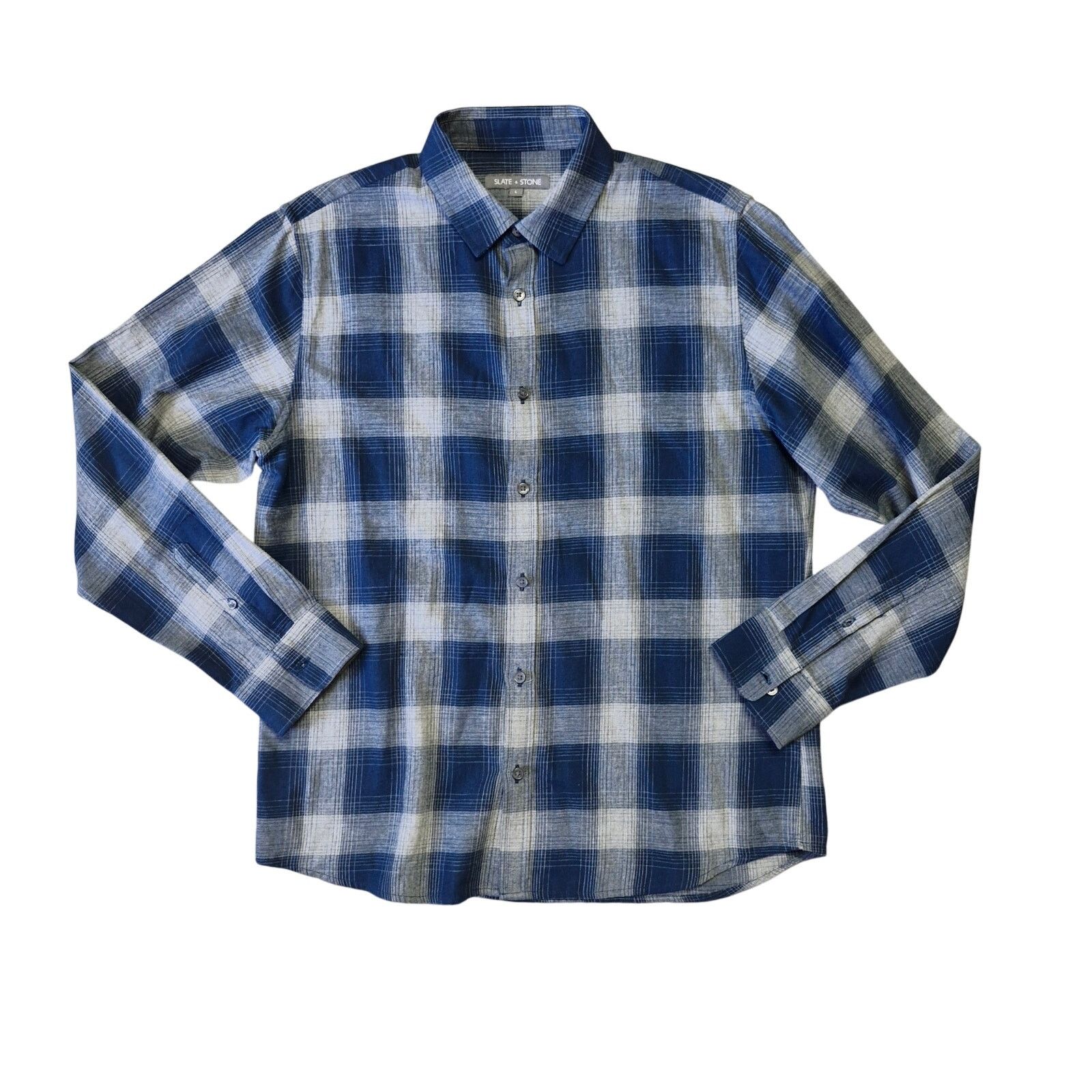 Slate & Stone Slate & Stone Gray Blue Plaid Shirt Men’s Size L Long Sleeve Size US L / EU 52-54 / 3 - 1 Thumbnail