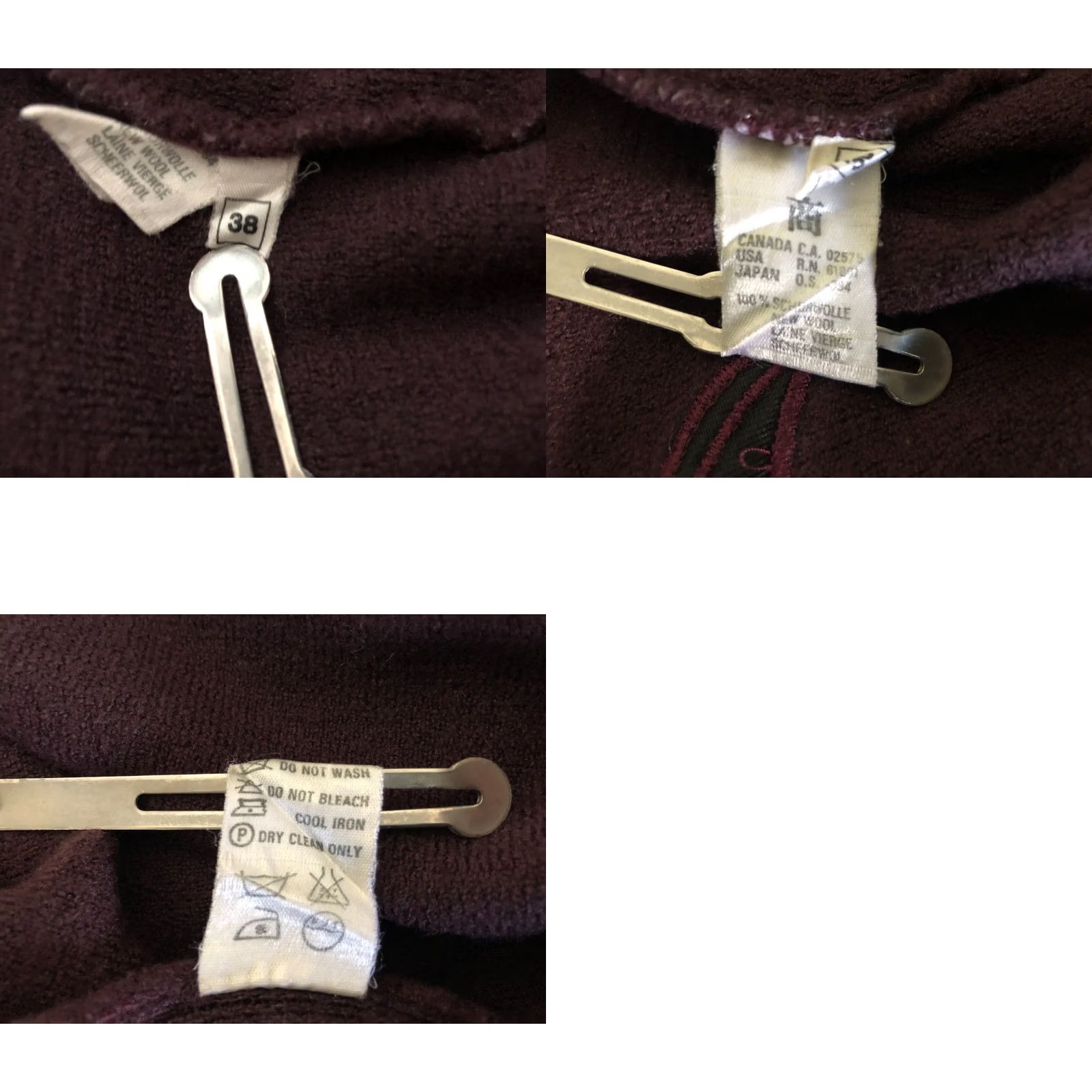Escada ESCADA Women's Pullover Sweater 3/4 Sleeve Burgundy Wool Size 38 Made In West Germany Size XS / US 0-2 / IT 36-38 - 9 Thumbnail