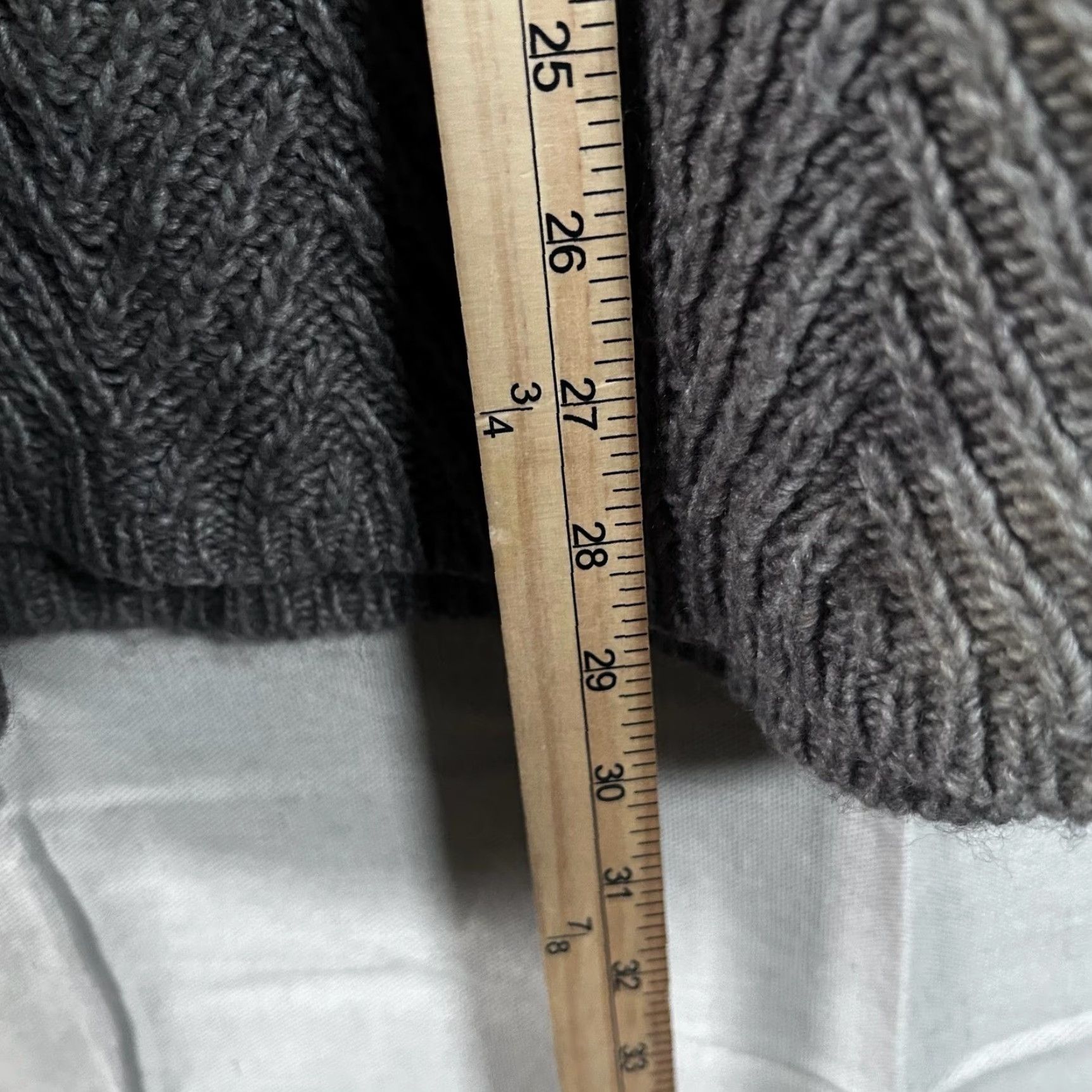 Vintage Woolrich Womens XL Gray Chevron Knit Layered Look Mock Neck Sweater Wool Blend Size XL / US 12-14 / IT 48-50 - 6 Thumbnail