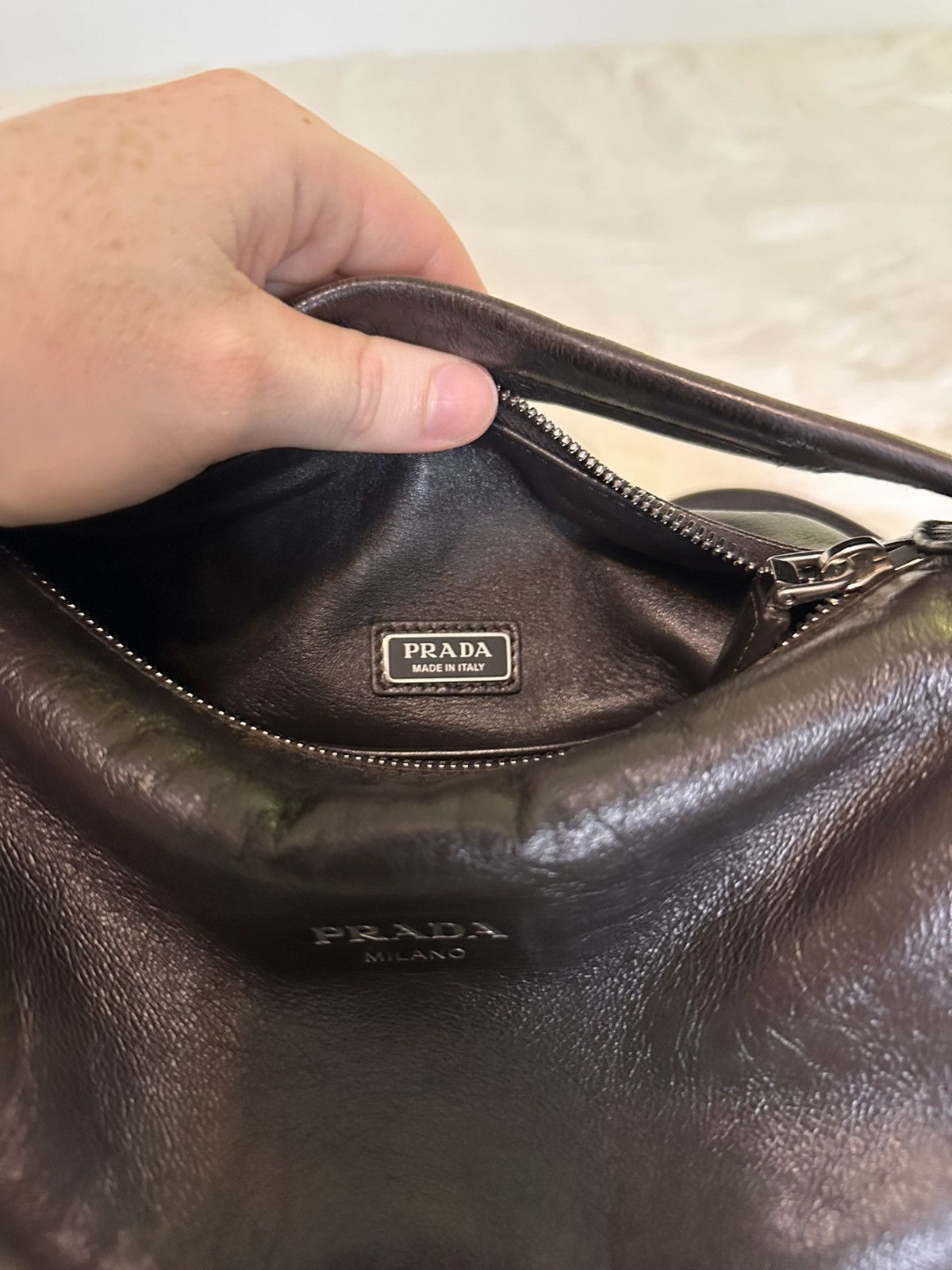 Prada Antiqued leather shoulder bag Size ONE SIZE - 11 Thumbnail