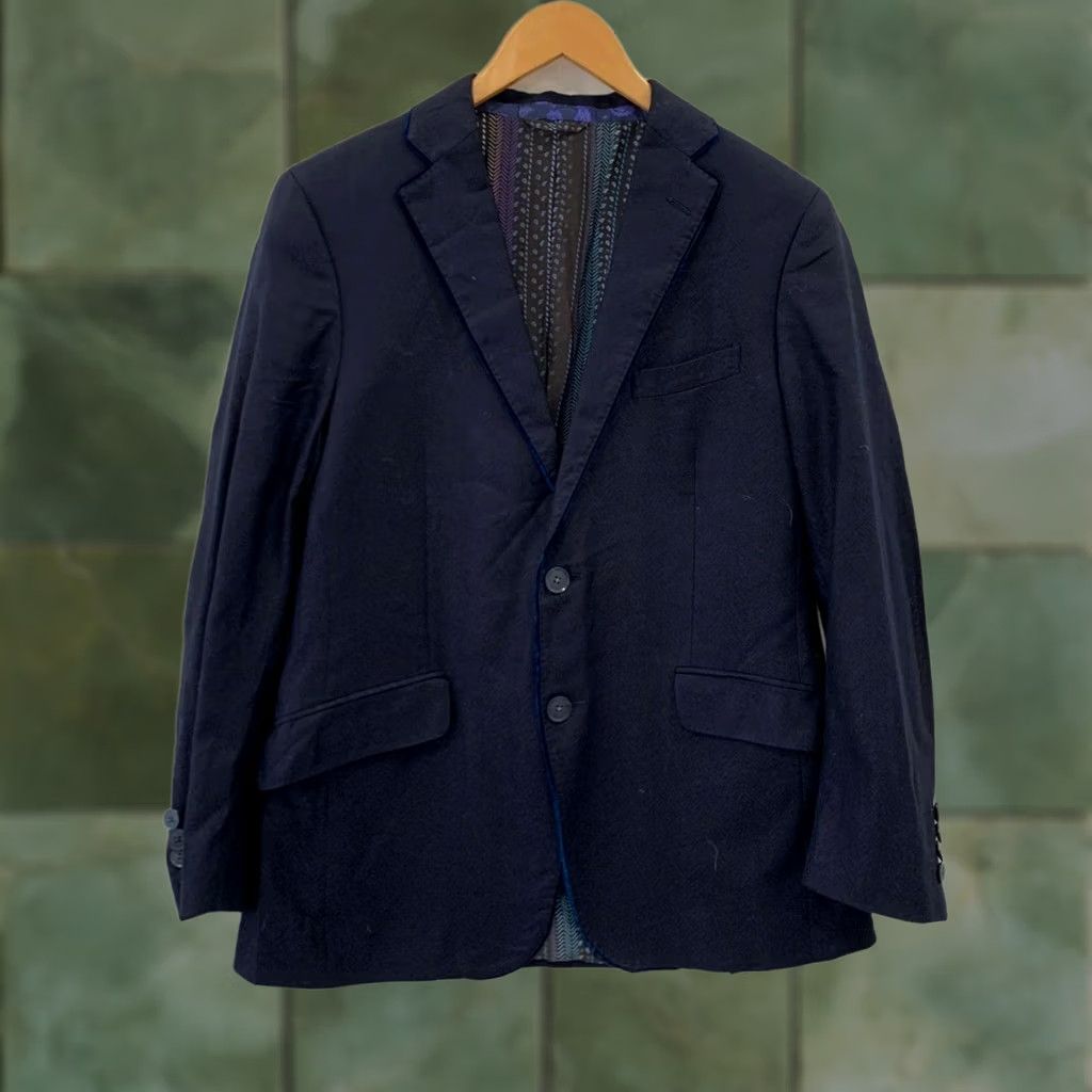 Etro ETRO Blazer Mens S 50 IT Paisley Silk Lining Cotton 2 Piece Milano Tailored Blazer Blue N/A Size 36R - 1 Thumbnail