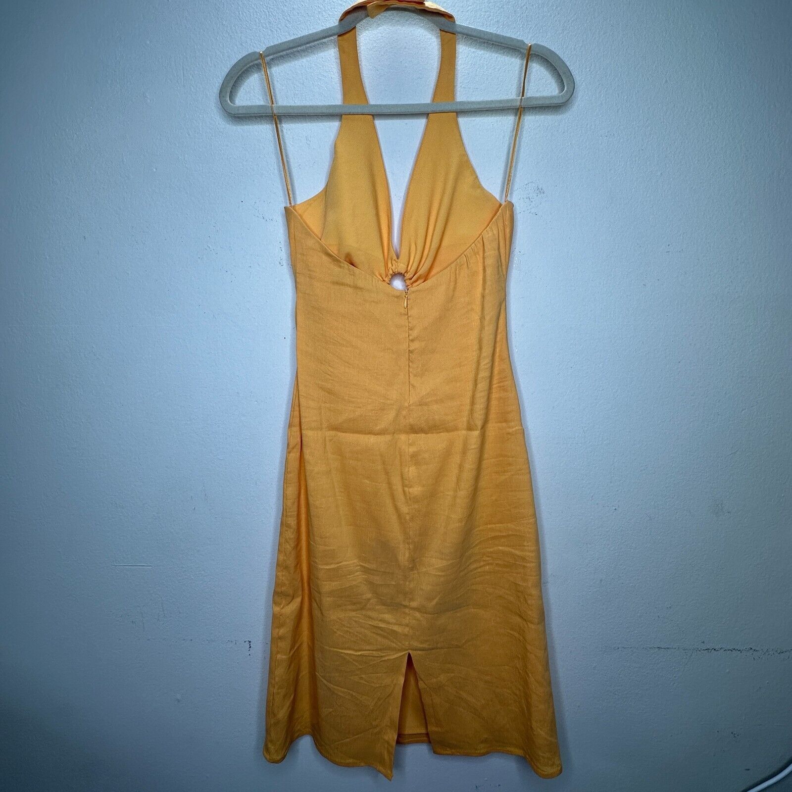 Zara Zara Yellow Halter V-Neck Dress O-Ring Cutout Open Back S Size S / US 4 / IT 40 - 6 Thumbnail