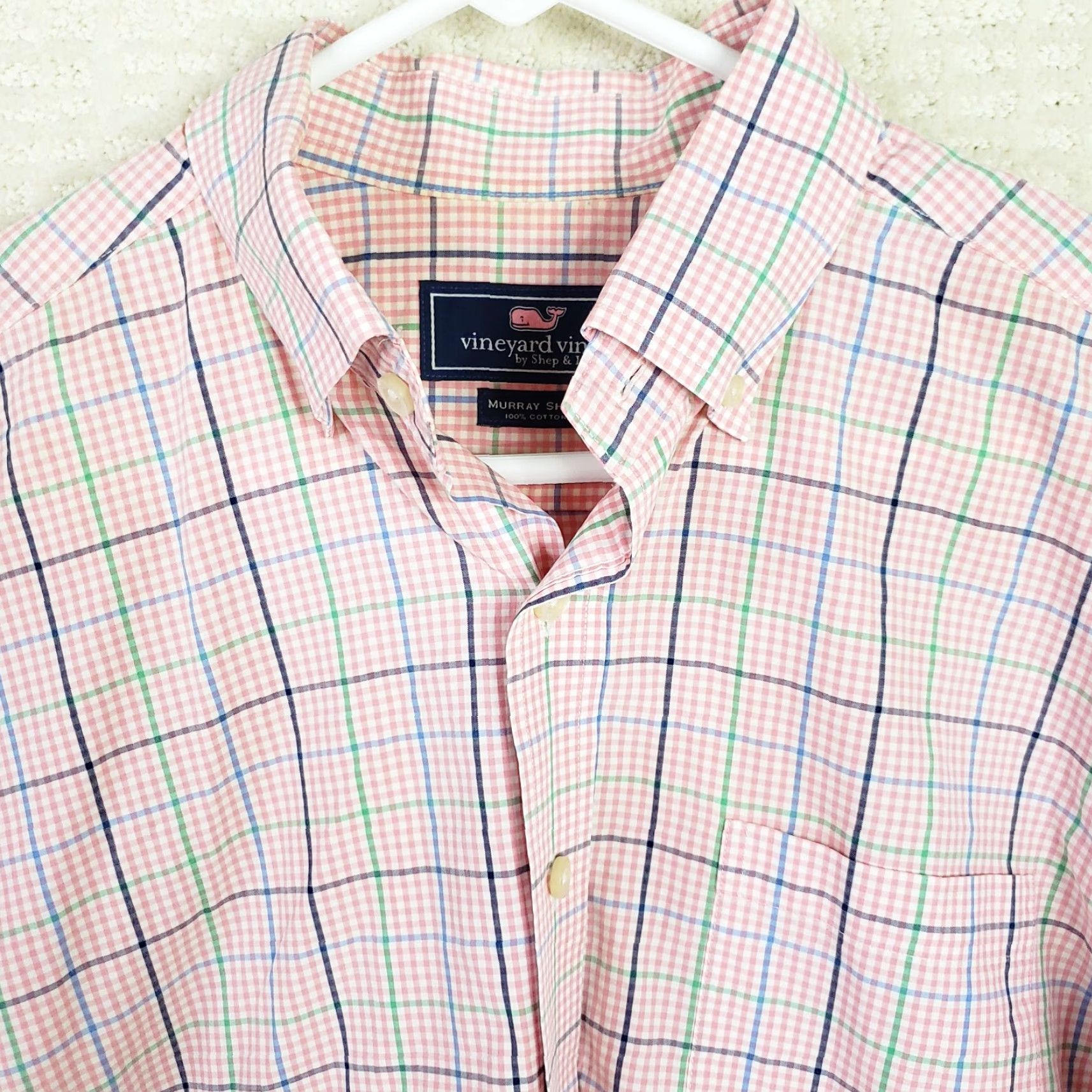 Vineyard Vines Vineyard Vines Murray Shirt Long Sleeve Button-Up Men L Pink Check Cotton Shirt Size US L / EU 52-54 / 3 - 3 Thumbnail