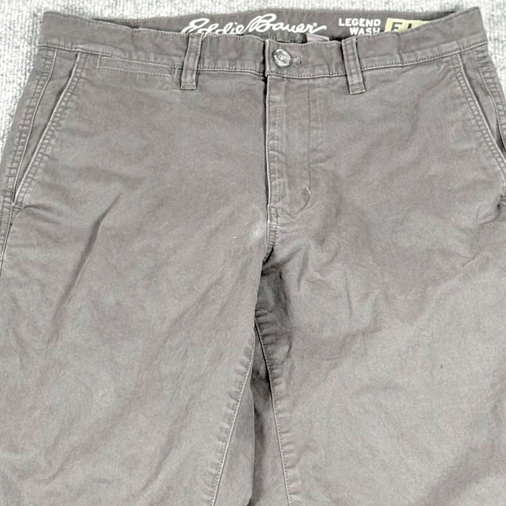 Eddie Bauer Eddie Bauer Slim Fit Chino Pants 32x30 32x27 Legend Wash Flex Mossy Green / Gray Size US 32 / EU 48 - 3 Thumbnail