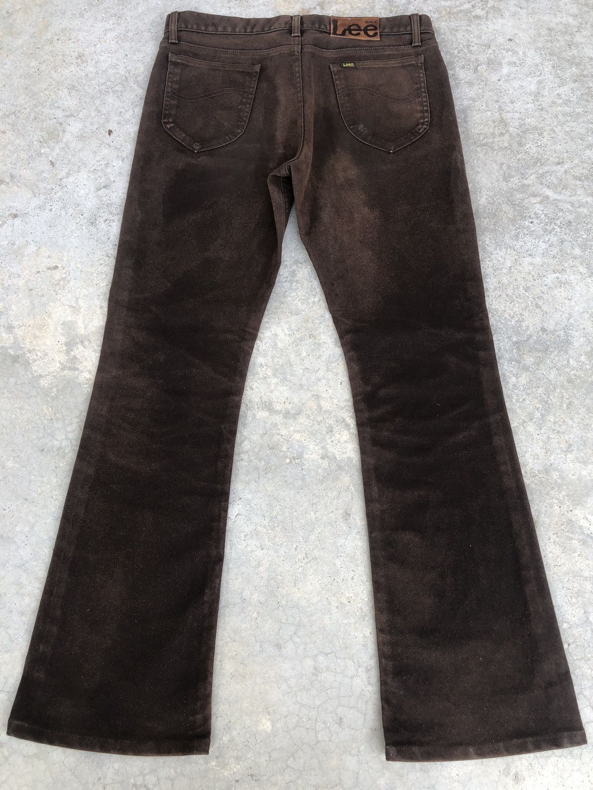 Lee Vintage Lee Flared Jeans Distressed Leather Cowhide Size US 34 / EU 50 - 2 Thumbnail