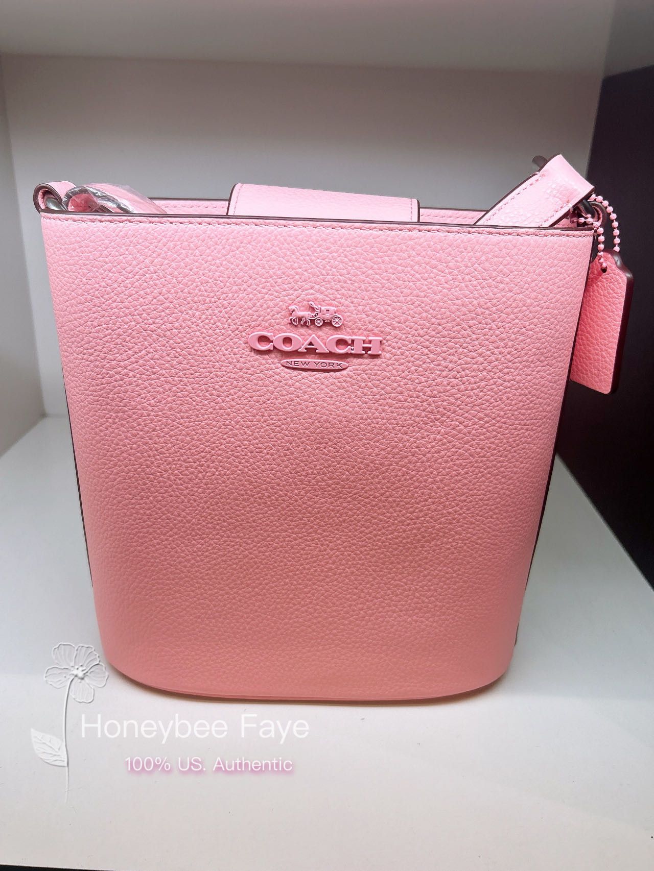 image of Coach Sophie Bucket Bag Cr153 in Silver/Flower Pink, Women's