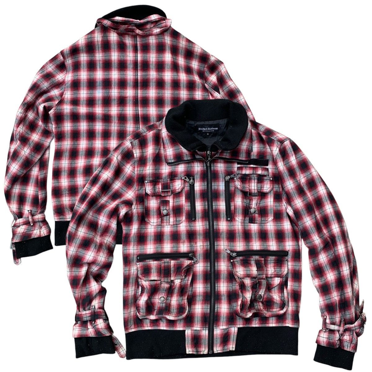 In The Attic × Japanese Brand Bareback Realdress Checkred Punk Anarchy Jacket Size US L / EU 52-54 / 3 - 1 Thumbnail