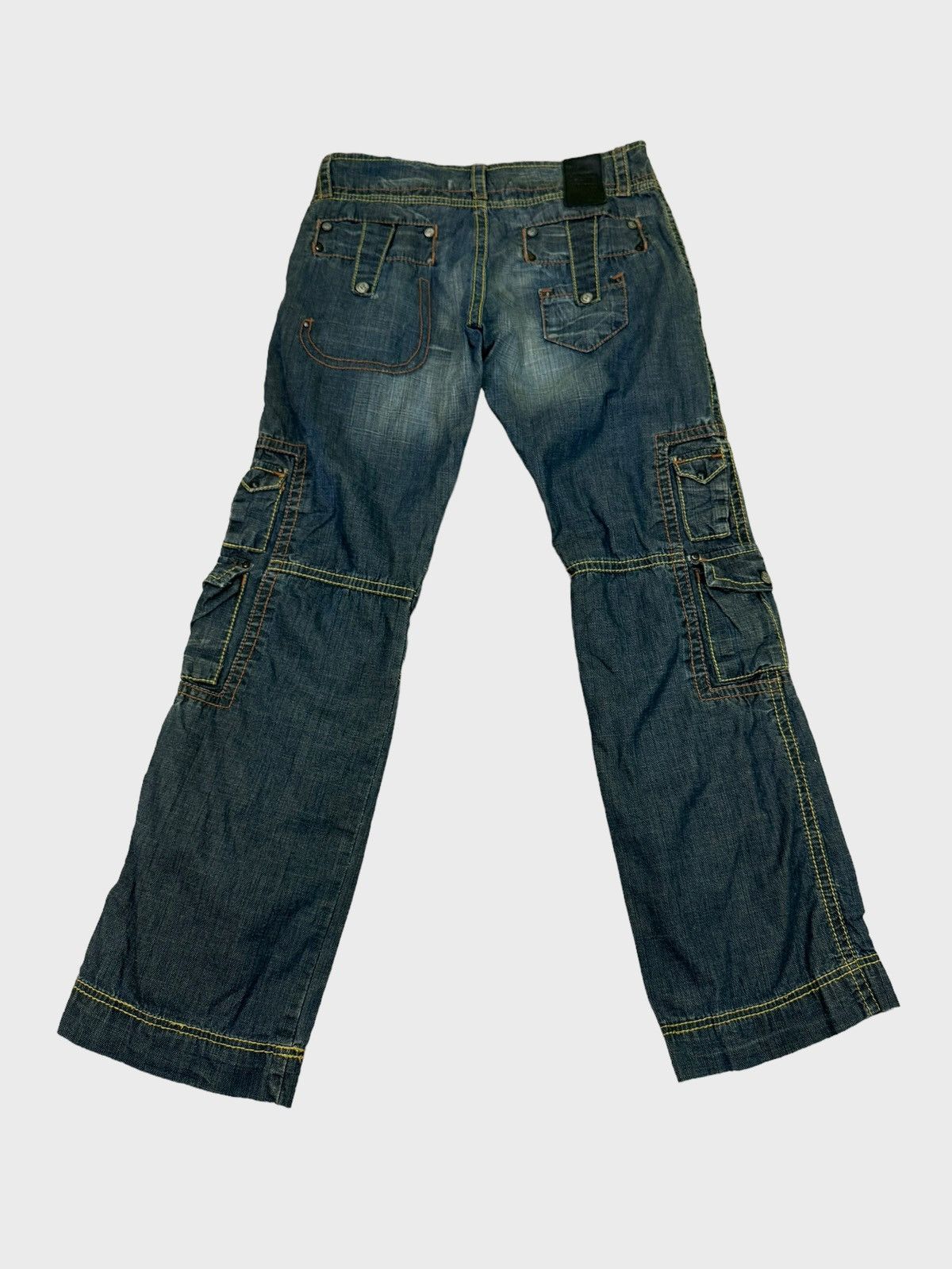 Japanese Brand EVOLUTION CARGO MULTIPOCKET DISTRESSED DENIM Size US 31 - 2 Thumbnail