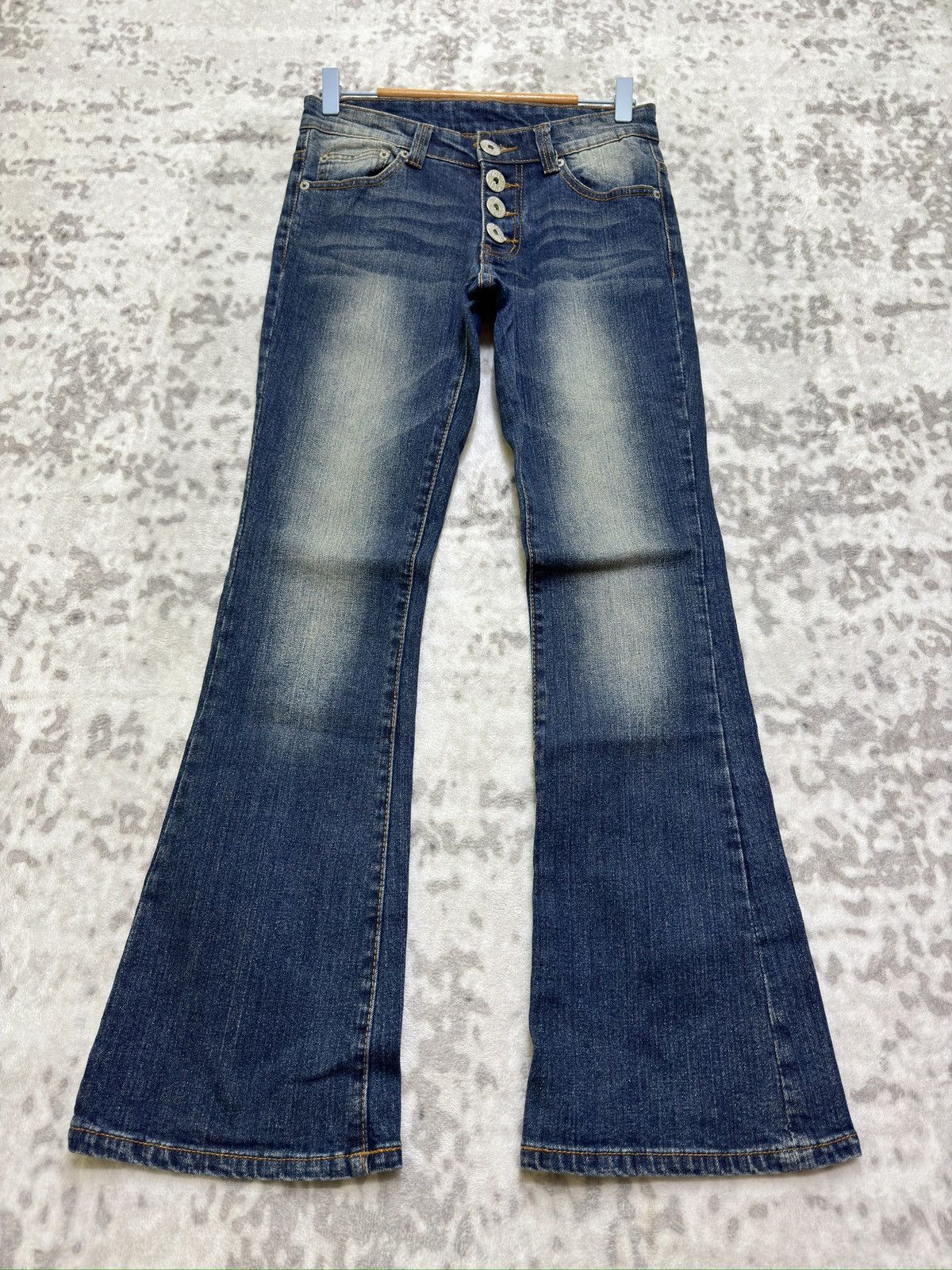 Hysteric Glamour Vintage Free’s Mart Bootcut Flare Acid Washed Jeans Size US 27 - 1 Thumbnail