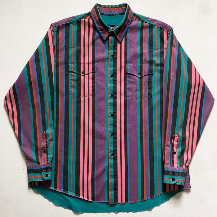 Vintage Vintage 90s Wrangler USA Brushpopper Western Shirt 18x36 XXL ...