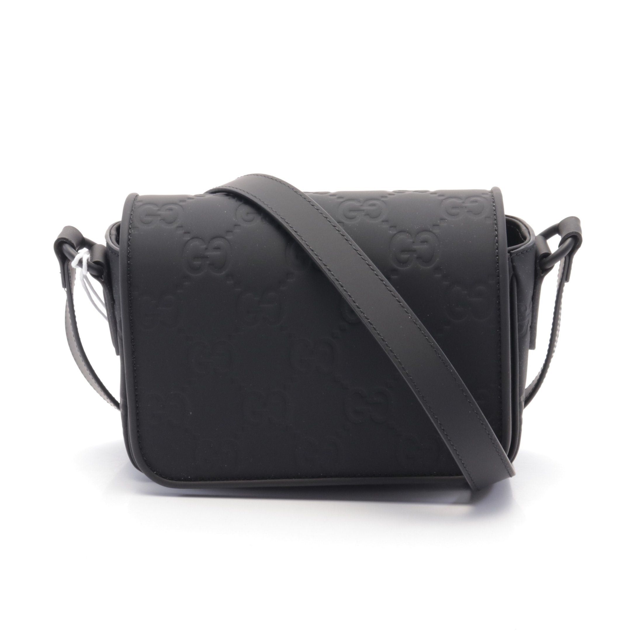 Gucci Gucci Gg Rubber Effect Super Mini Bag Shoulder Black Size ONE SIZE - 1 Thumbnail