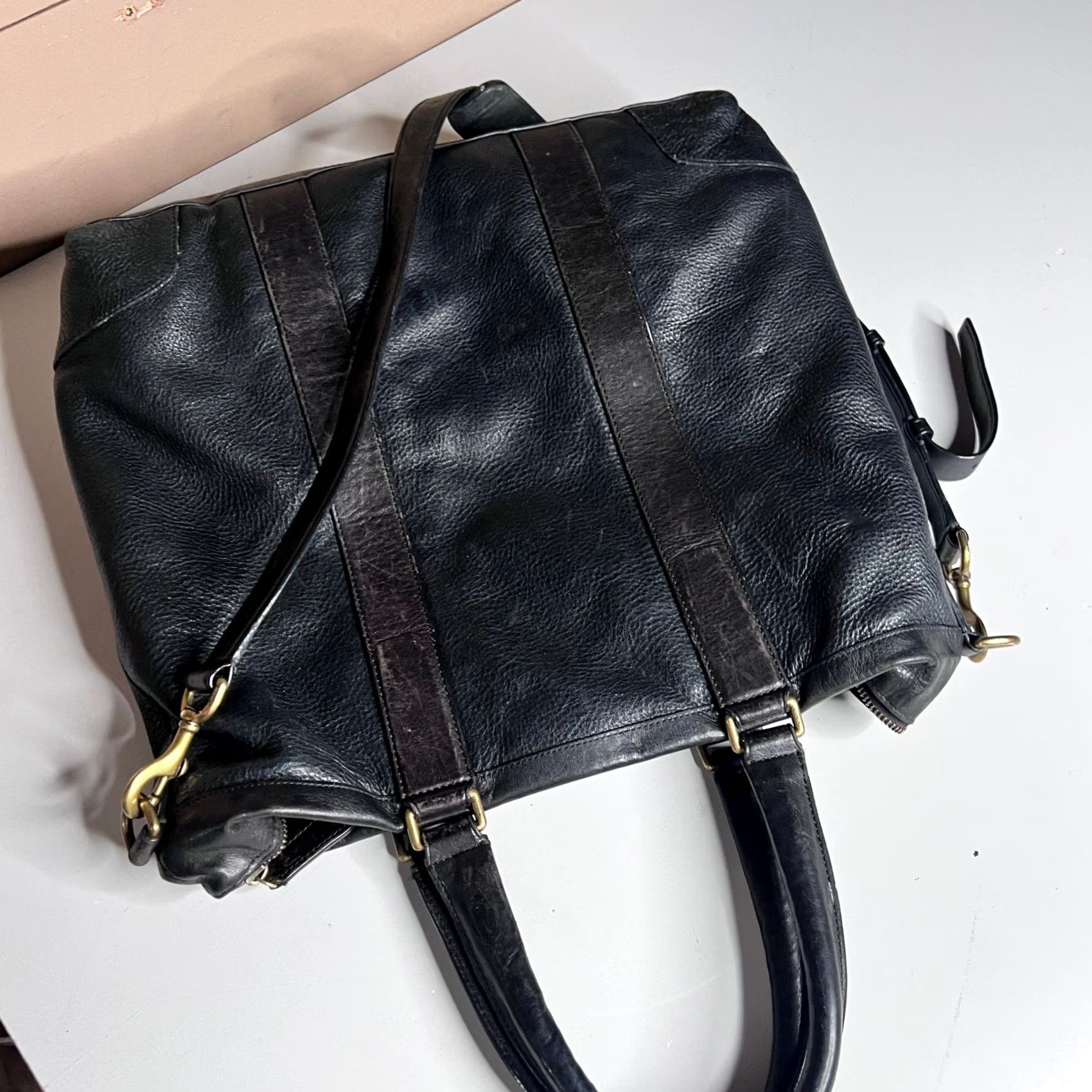 Coach Coach Bleecker Legacy Tote Black Leather Crossbody Womens Large Bag 70477 Size ONE SIZE - 6 Thumbnail