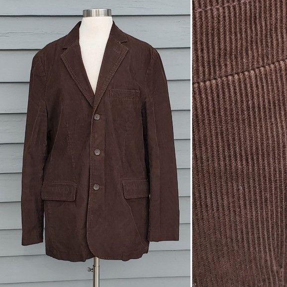 J.Crew × Vintage Vintage 90s y2k J.Crew Western Boho Cowboy Brown Cord Blazer Size 40R - 6 Thumbnail