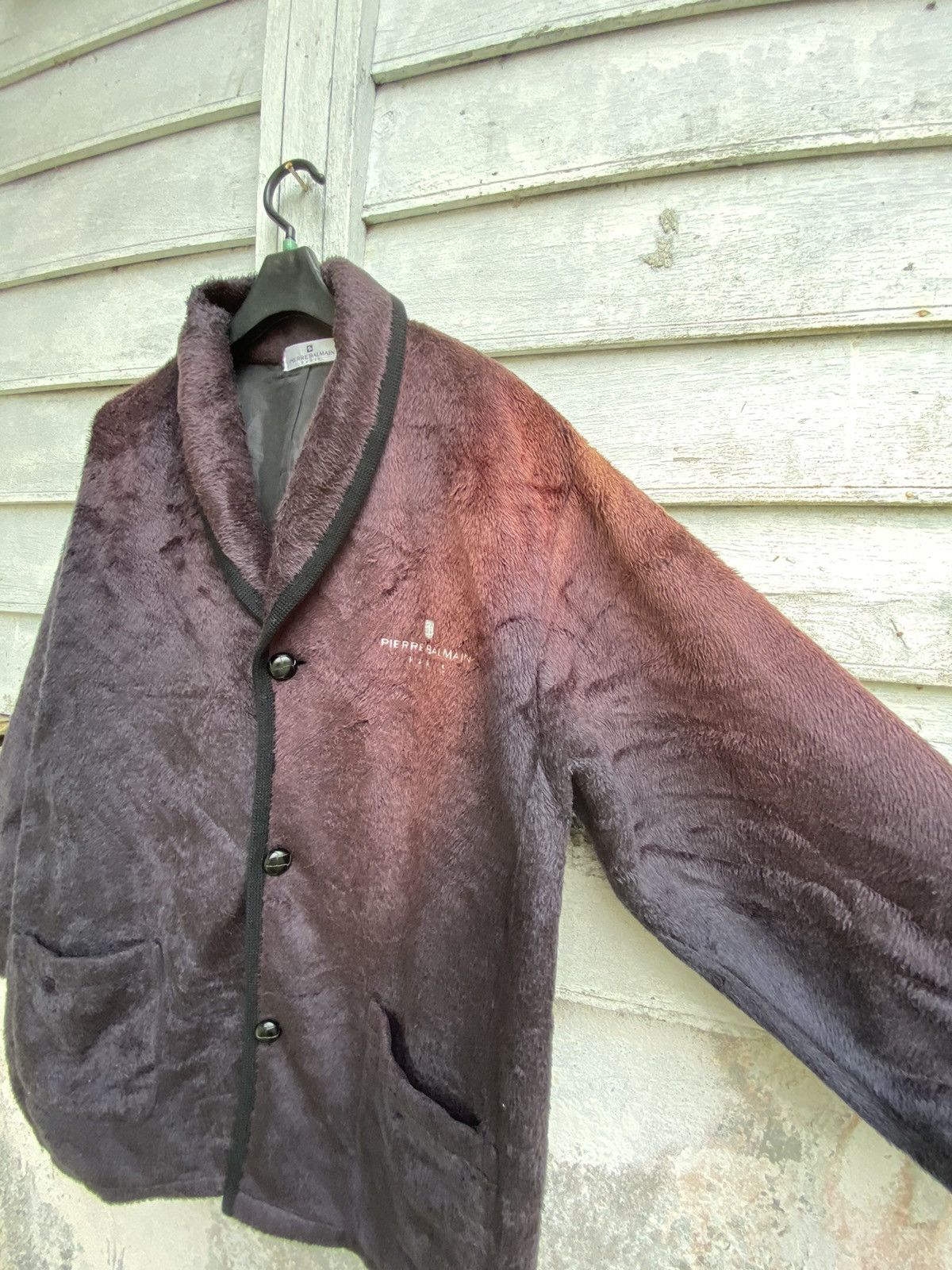 Pierre Balmain × Vintage Nicely Sun Faded Pierre Balmain Faux Hairy Fur Duffle Coat Size US L / EU 52-54 / 3 - 4 Thumbnail