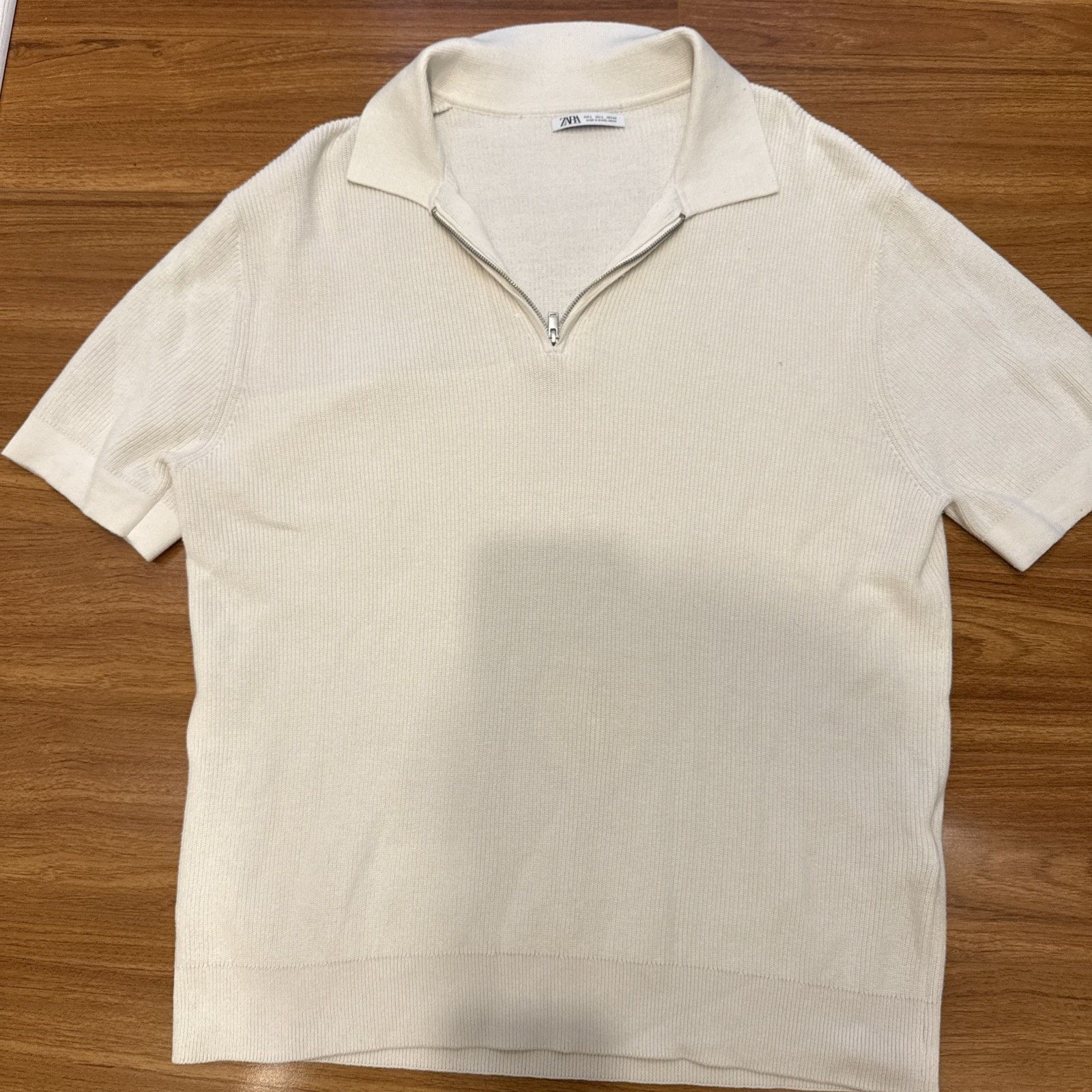 Zara Zara Men Size Large Quarter Zip Collar T-Shirt Size US L / EU 52-54 / 3 - 1 Thumbnail