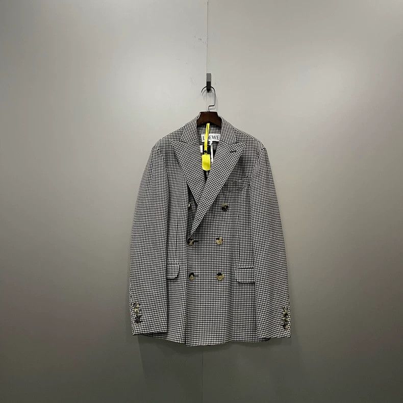 Loewe LOEWE Triple bird grid double row collar coat Size M / US 6-8 / IT 42-44 - 1 Thumbnail