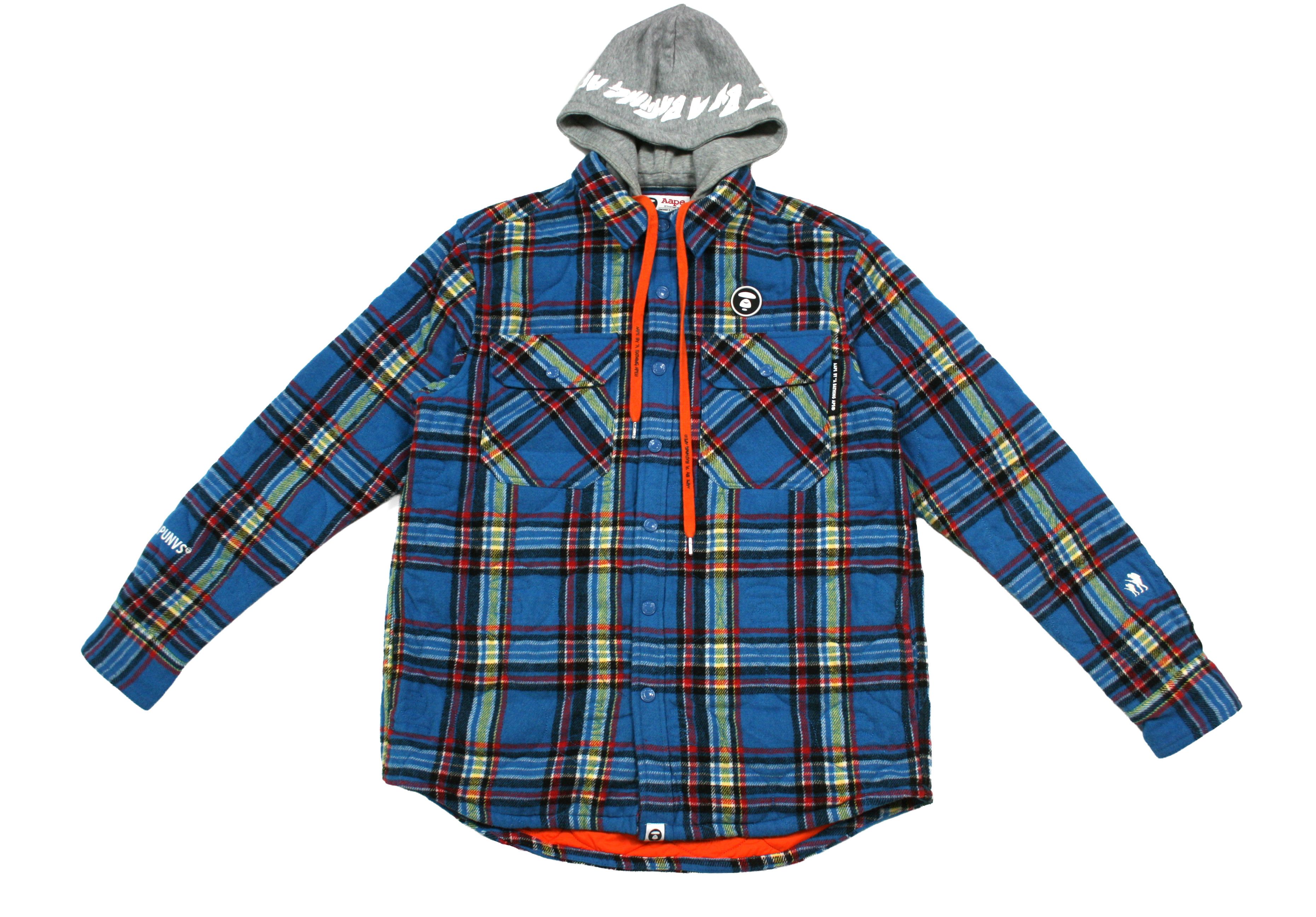 Aape By A Bathing Ape Flannel Plaid Hooded Shirt-Jacket Size US S / EU 44-46 / 1 - 1 Thumbnail