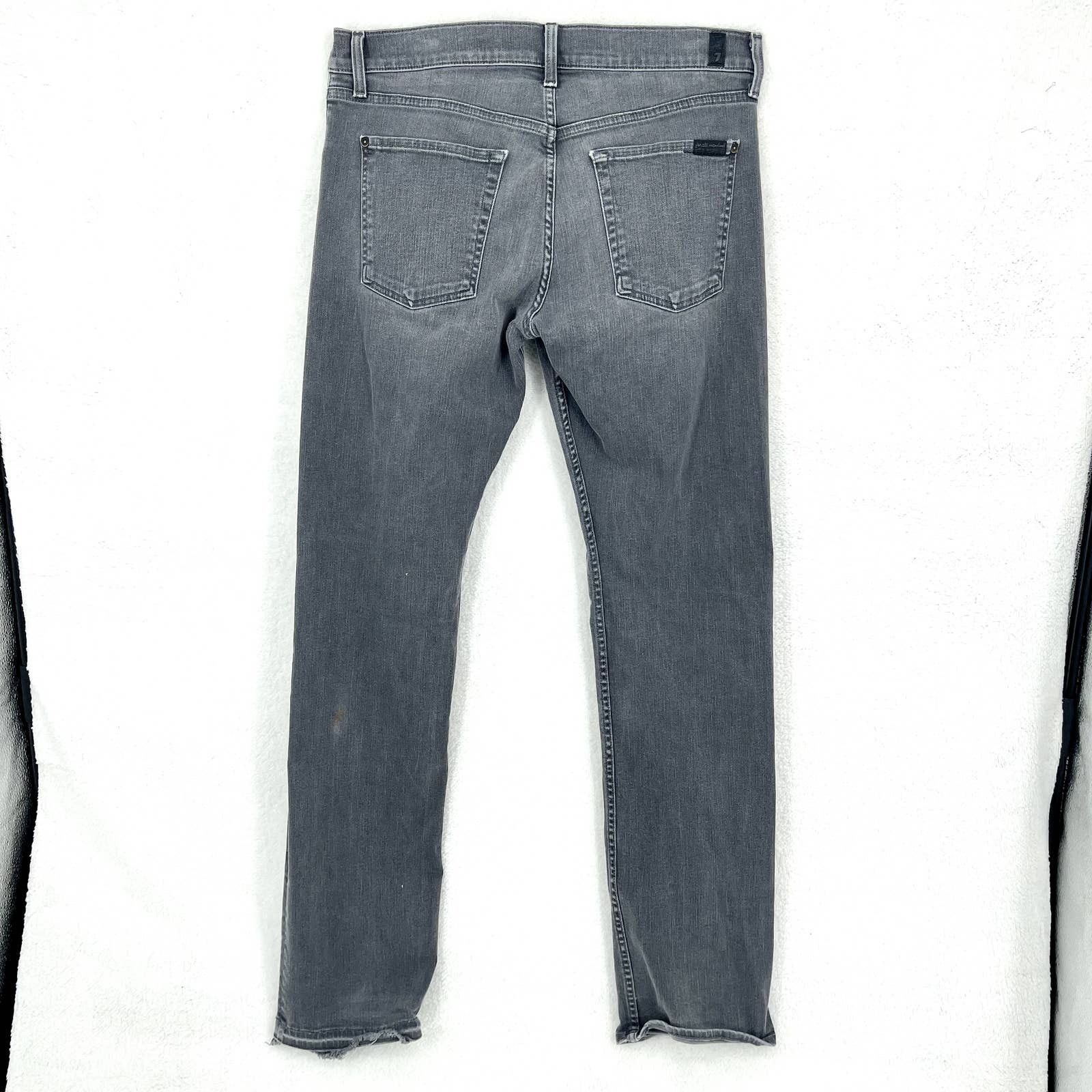 7 For All Mankind 7for All Mankind Faded Gray Distressed Washed Straight 33/14 Size 36" / US 14 / IT 50 - 7 Thumbnail
