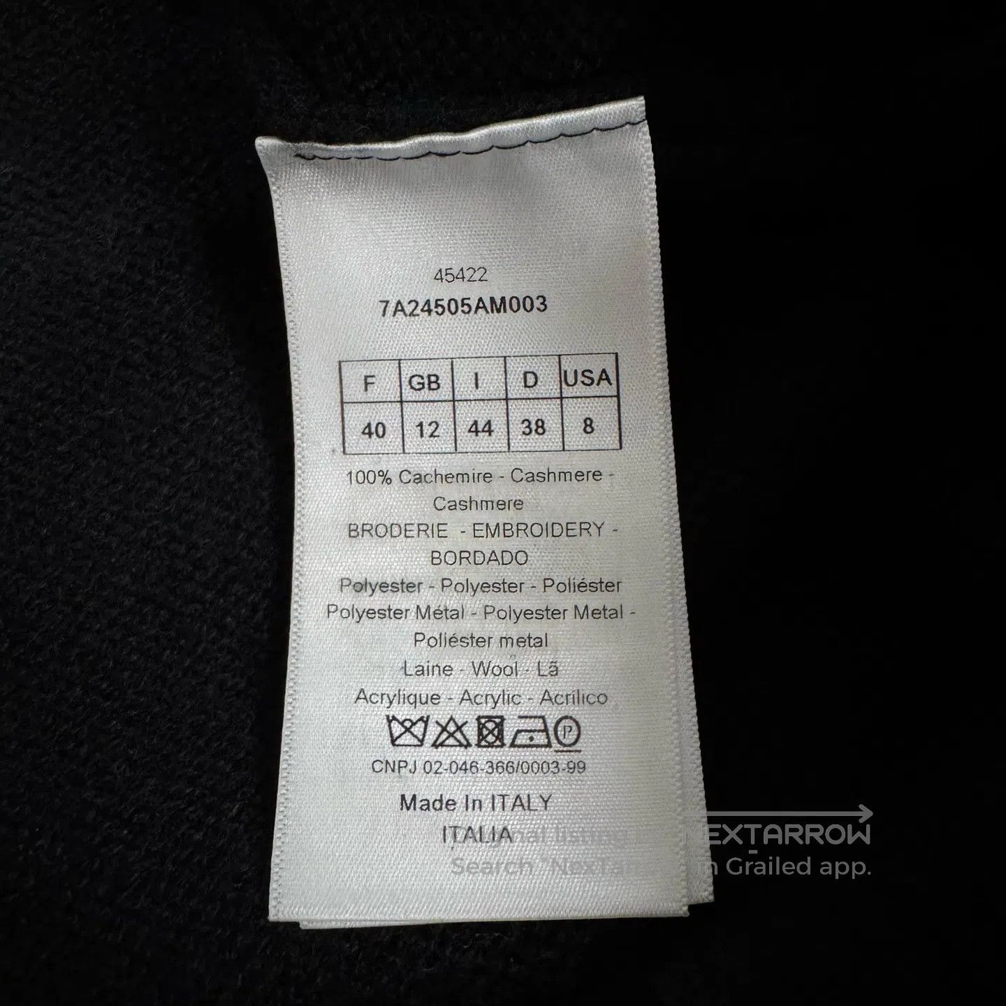 Dior Dior Black and pink embroidered dove motifs; cashmere swea Size US L / EU 52-54 / 3 - 7 Thumbnail
