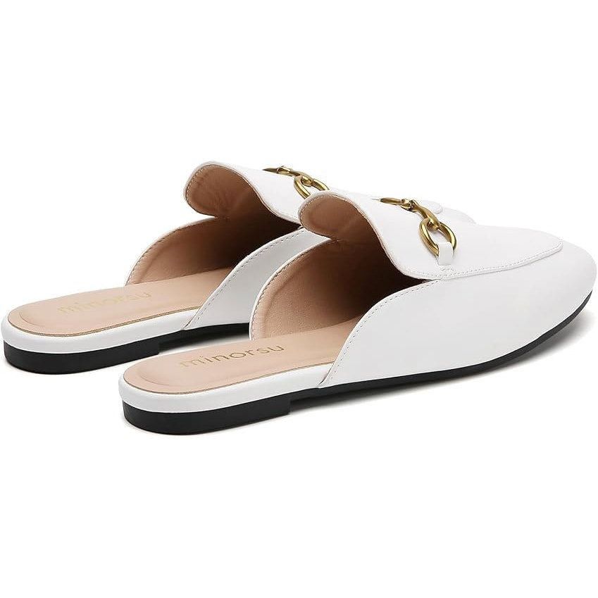 Other Minorsu Women's Size 6.5 White Faux Leather Mule Flats Size US 6.5 / IT 36.5 - 5 Thumbnail