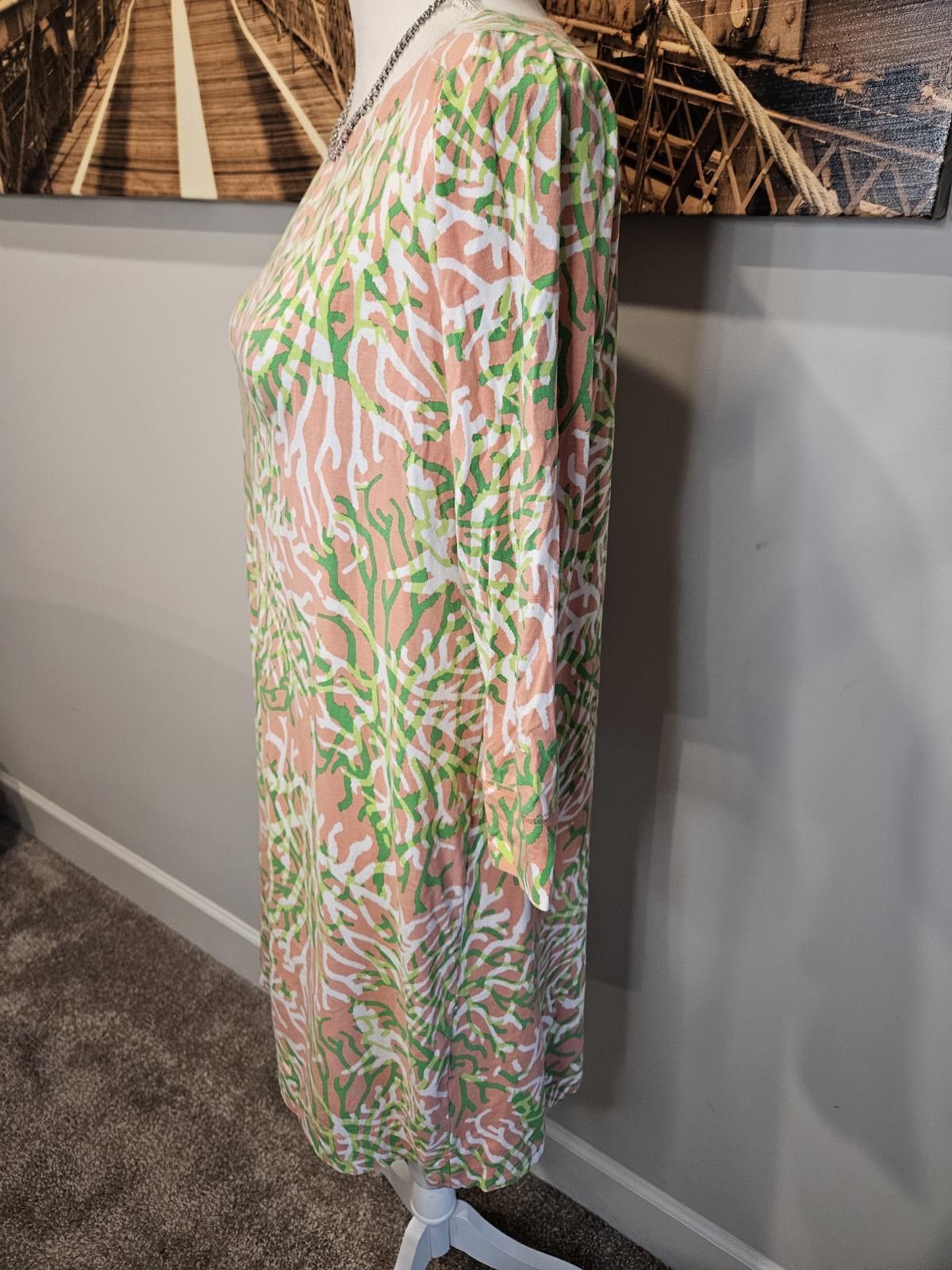 Designer Crown & Ivy Beach Vacation Coral Print Dress Size M / US 6-8 / IT 42-44 - 2 Thumbnail