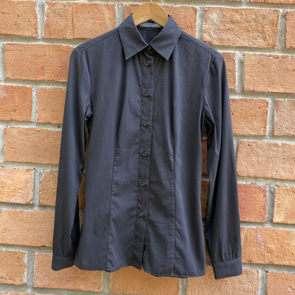 Prada Prada Elegant Black Fitted Long-Sleeve Shirt Size XS / US 0-2 / IT 36-38 - 16 Thumbnail