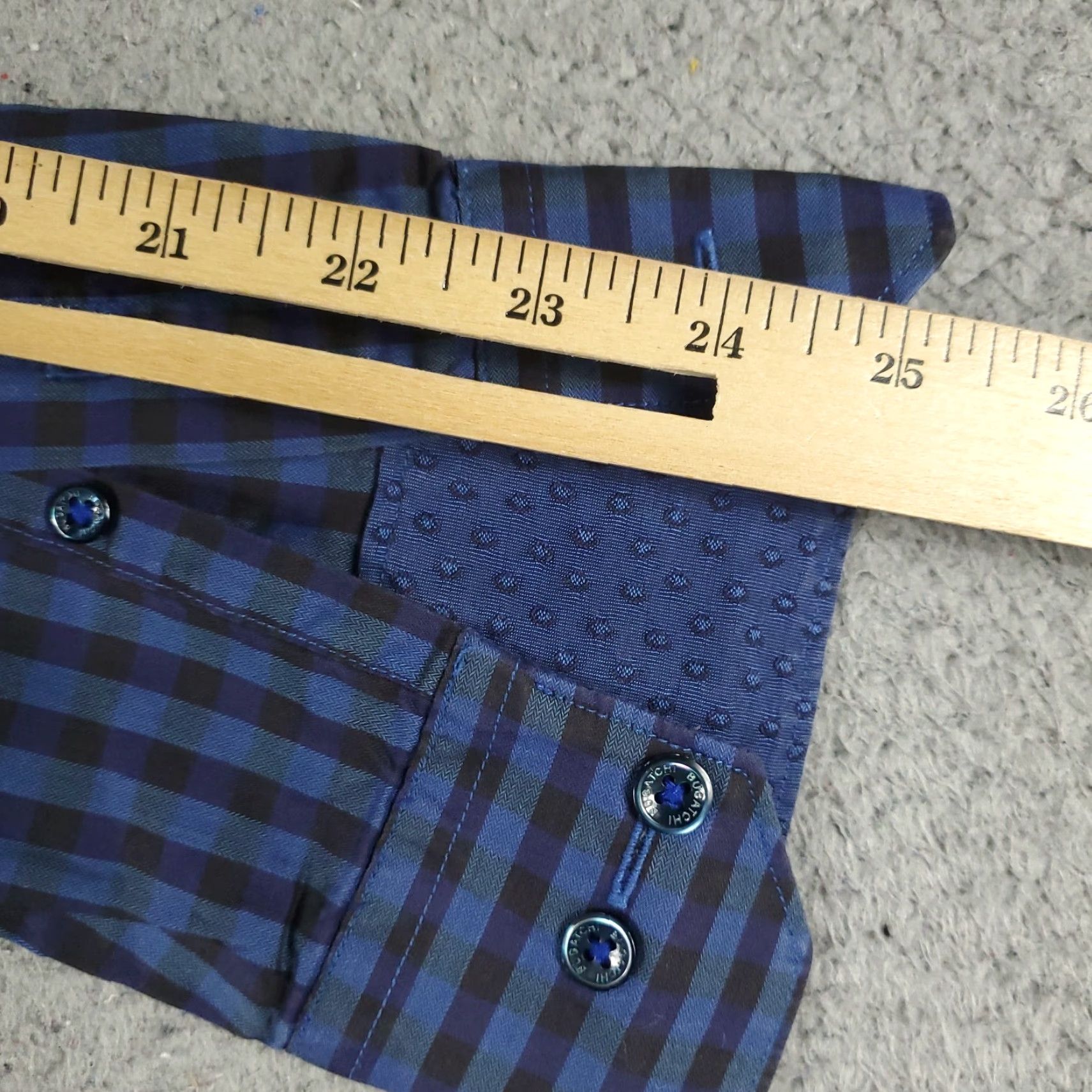 BUGATCHI Bugatchi Shirt Mens Large Blue Check Shaped Fit Button Up Long Sleeve Size US L / EU 52-54 / 3 - 6 Thumbnail
