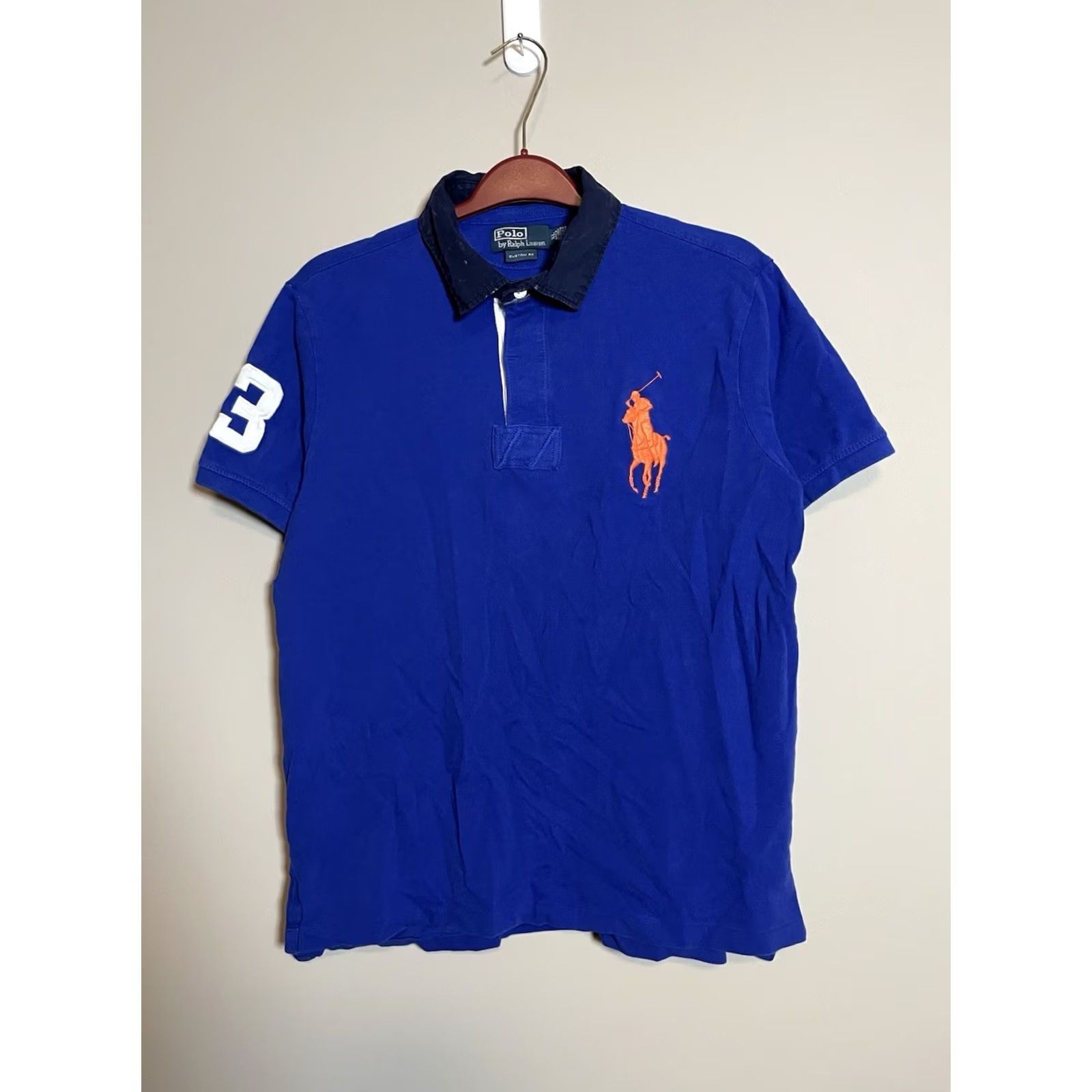 Polo Ralph Lauren Polo Ralph Lauren Big Pony Polo Shirt Men XL Custom Fit (G59) Blue Cotton Knit Short Sleeve Button Embroidered Polo Shirt Size US XL / EU 56 / 4 - 2 Thumbnail