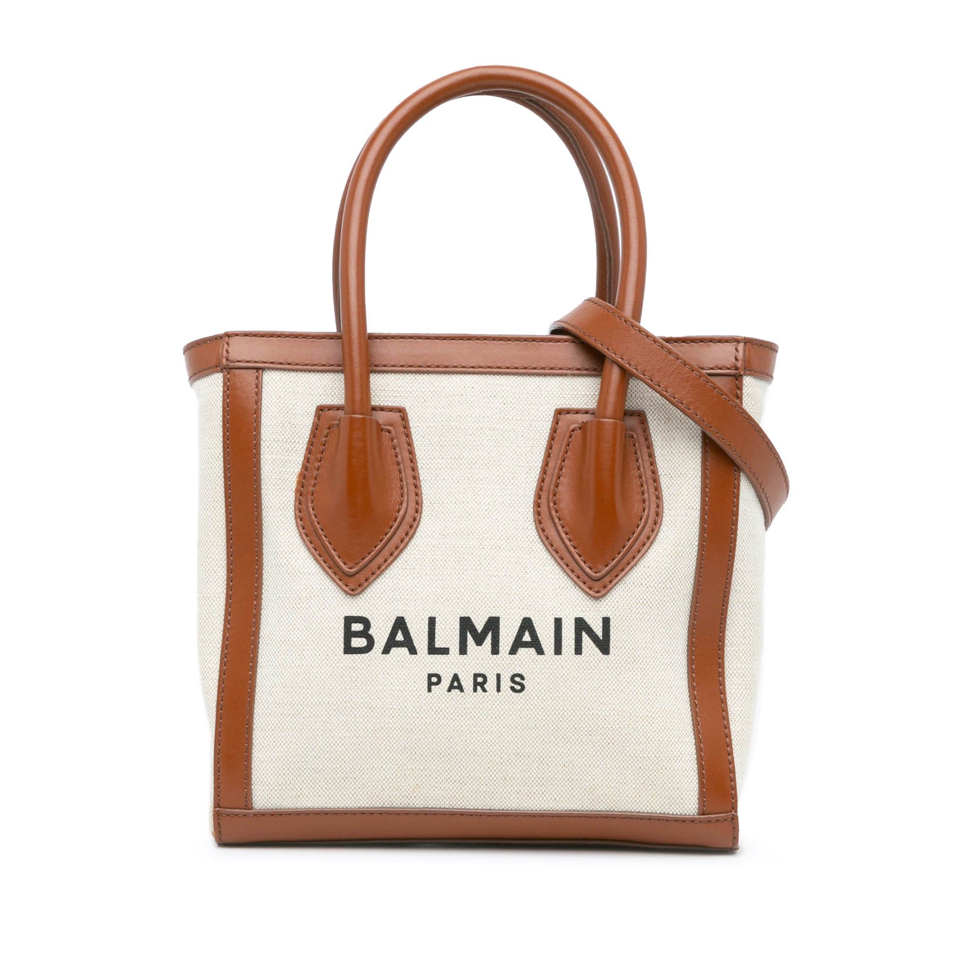 Balmain Balmain Canvas B-Army 24 Shopping Satchel Brown Size ONE SIZE - 1 Thumbnail