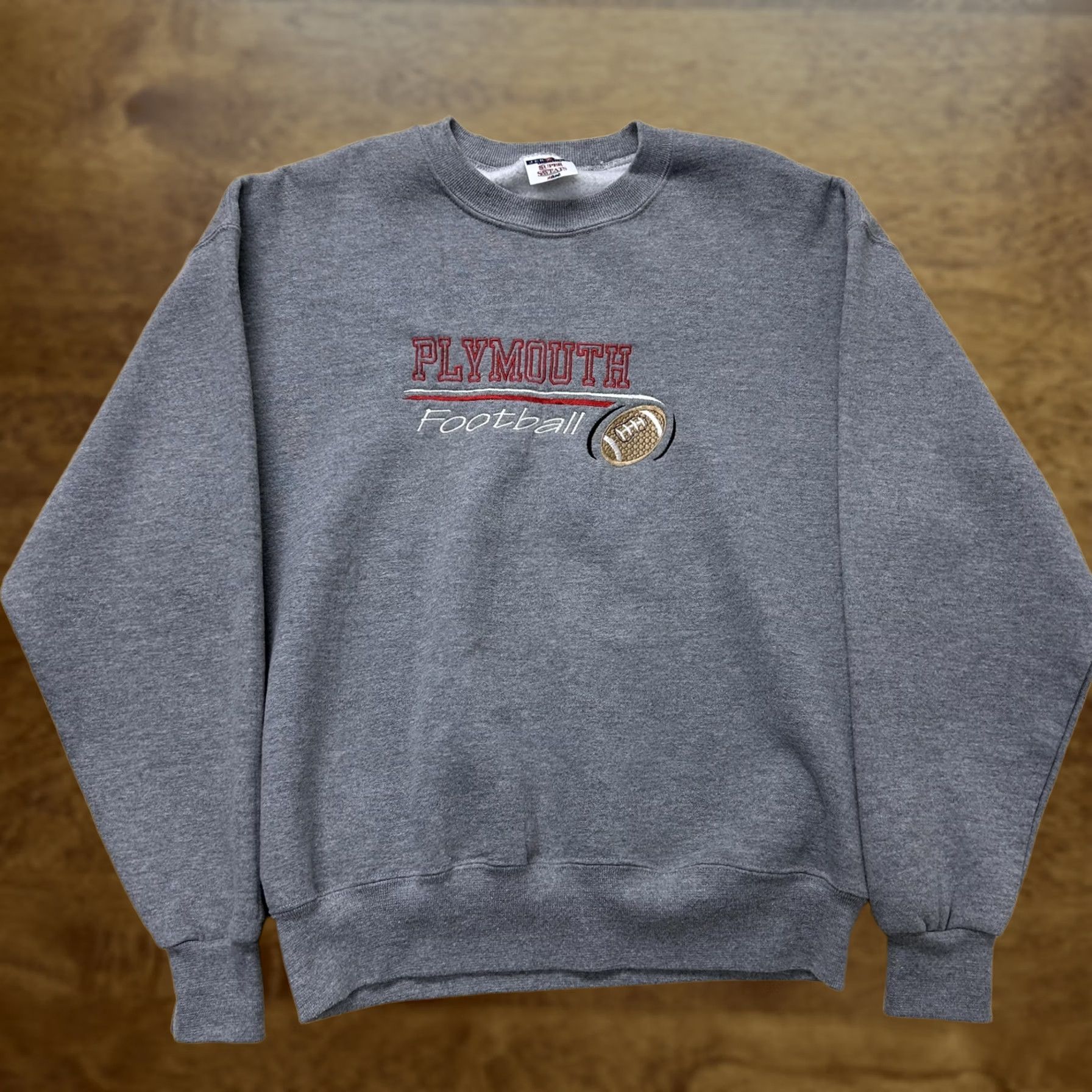 Jerzees VINTAGE Jerzees Sweatshirt Mens Large Gray Fleece Crewneck Plymouth Football Shirt Size US L / EU 52-54 / 3 - 1 Thumbnail