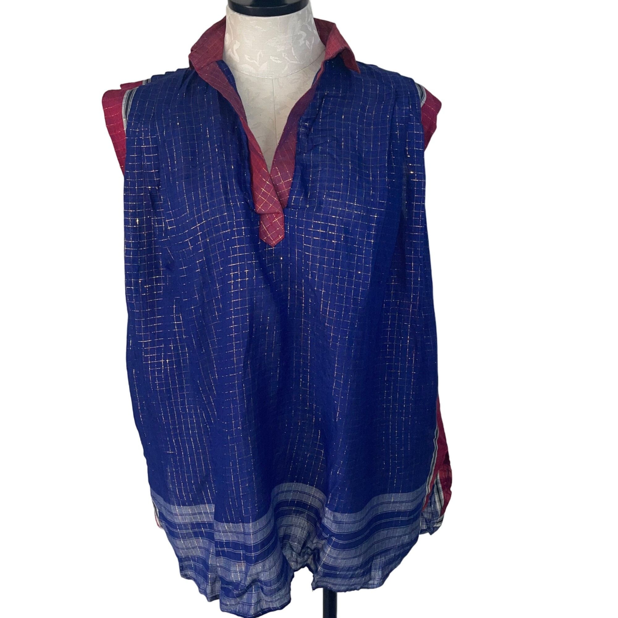 Vintage Indian Summer Vintage Womens Top Size M Blue Size M / US 6-8 / IT 42-44 - 1 Thumbnail