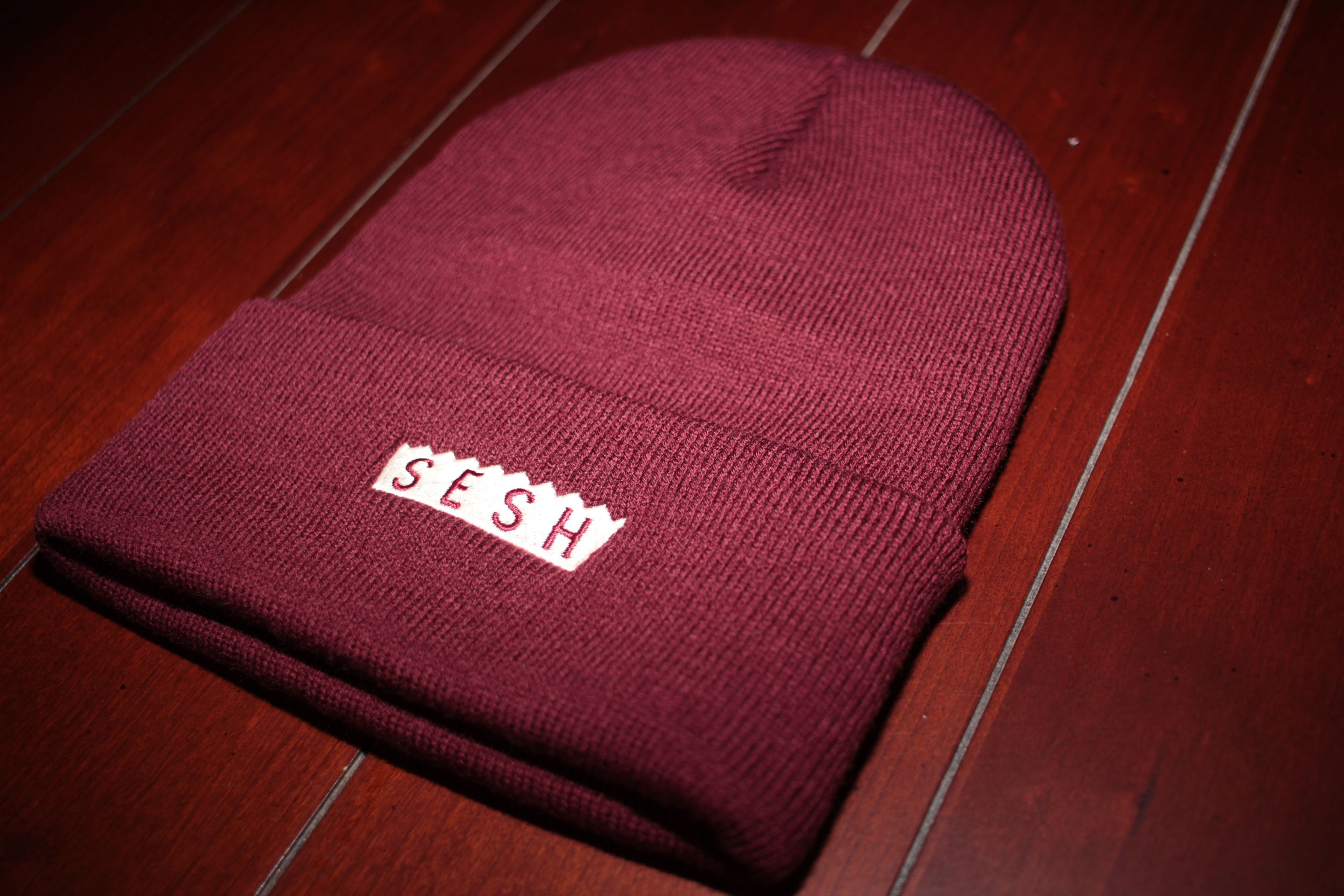 Bones TeamSESH 'SimpleSesh' Embroidered Beanie (Maroon) Size ONE SIZE - 1 Thumbnail