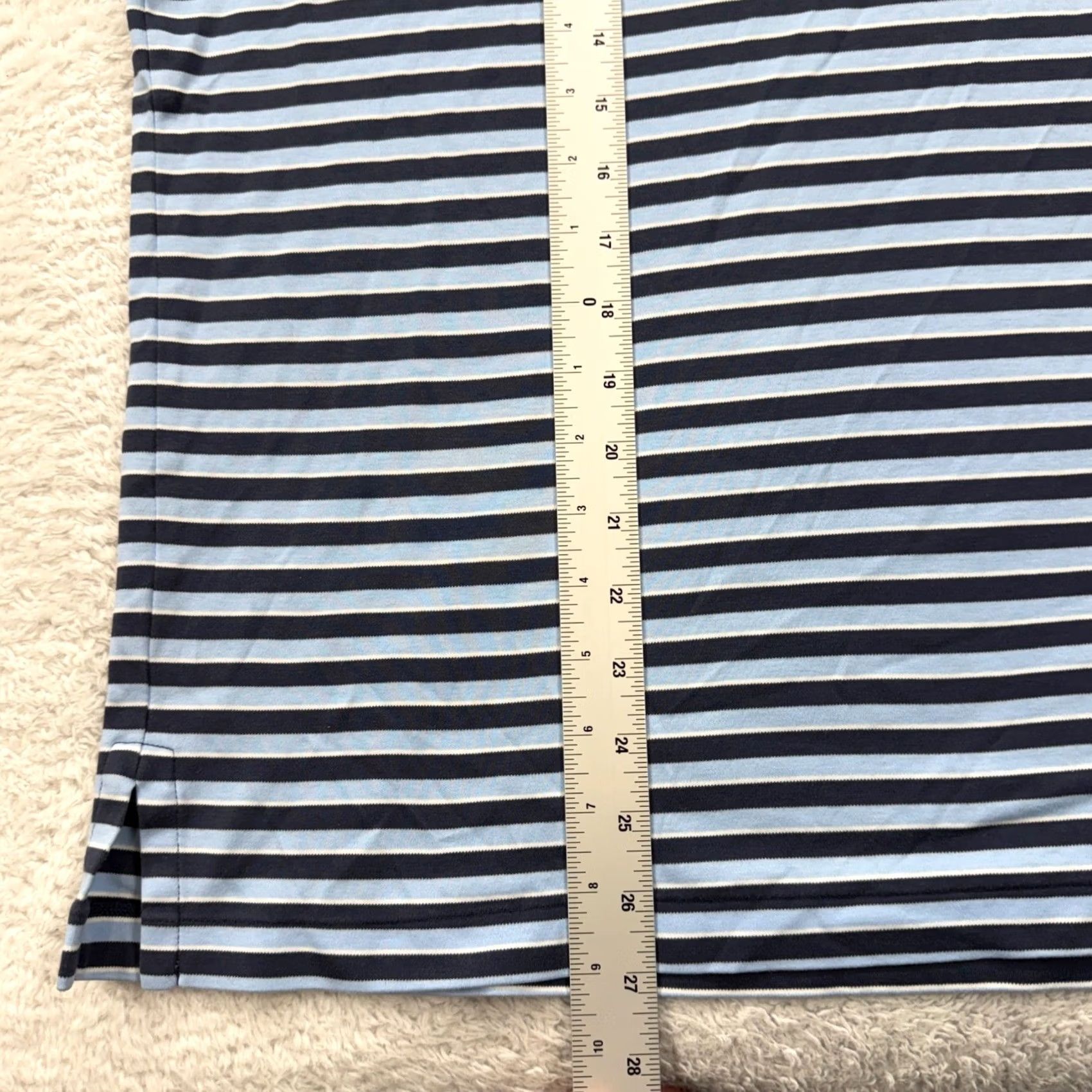 Polo Ralph Lauren VINTAGE Polo Ralph Lauren Mens Striped Short Sleeve Polo Shirt Navy Blue Light Blue XL Size US XL / EU 56 / 4 - 4 Thumbnail
