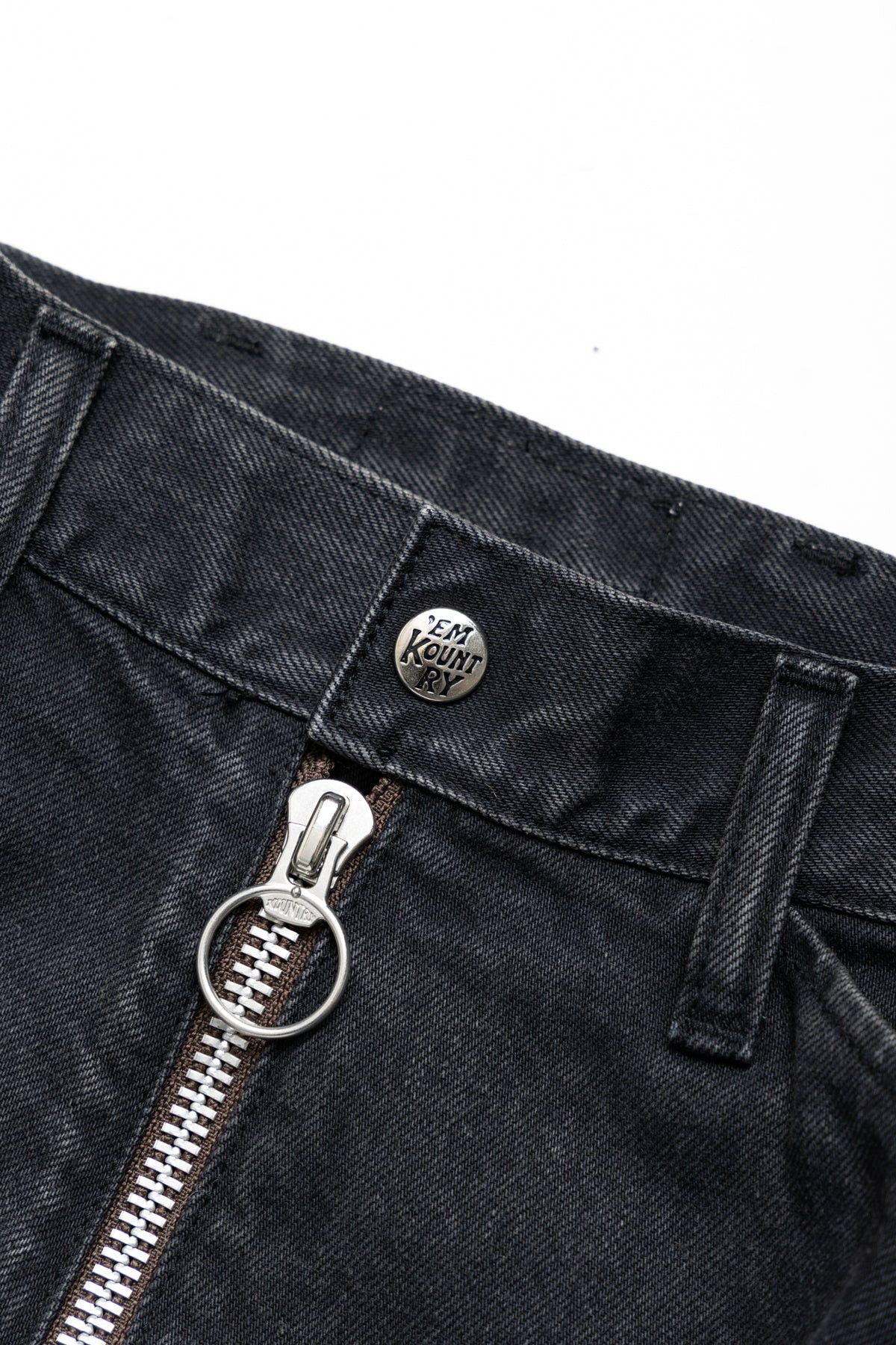 Kapital 14oz BLACK DENIM KOUNTRY MOTORCROSS PANTS "TODOTERRENO" Size US 32 / EU 48 - 4 Thumbnail