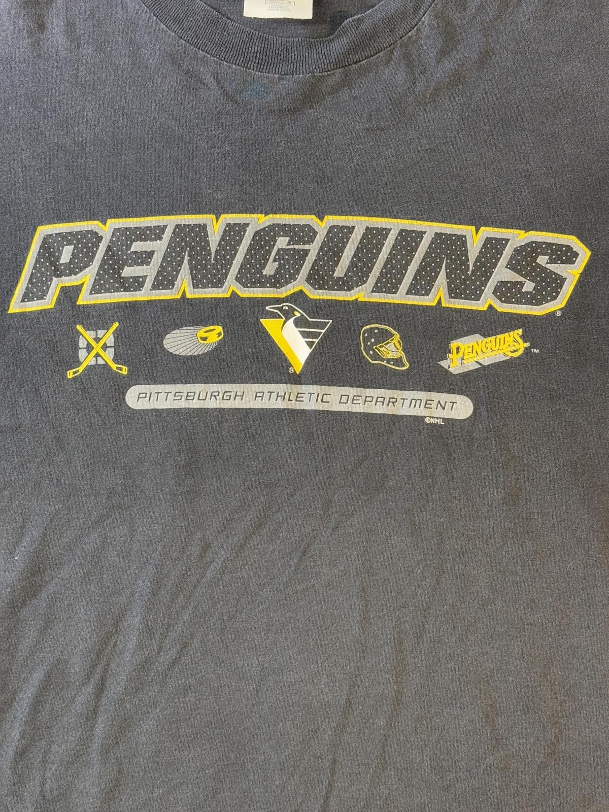 Designer FADED Y2K Penguins NHL T-shirt Pittsburgh Athletic Dept -M Size US M / EU 48-50 / 2 - 3 Thumbnail