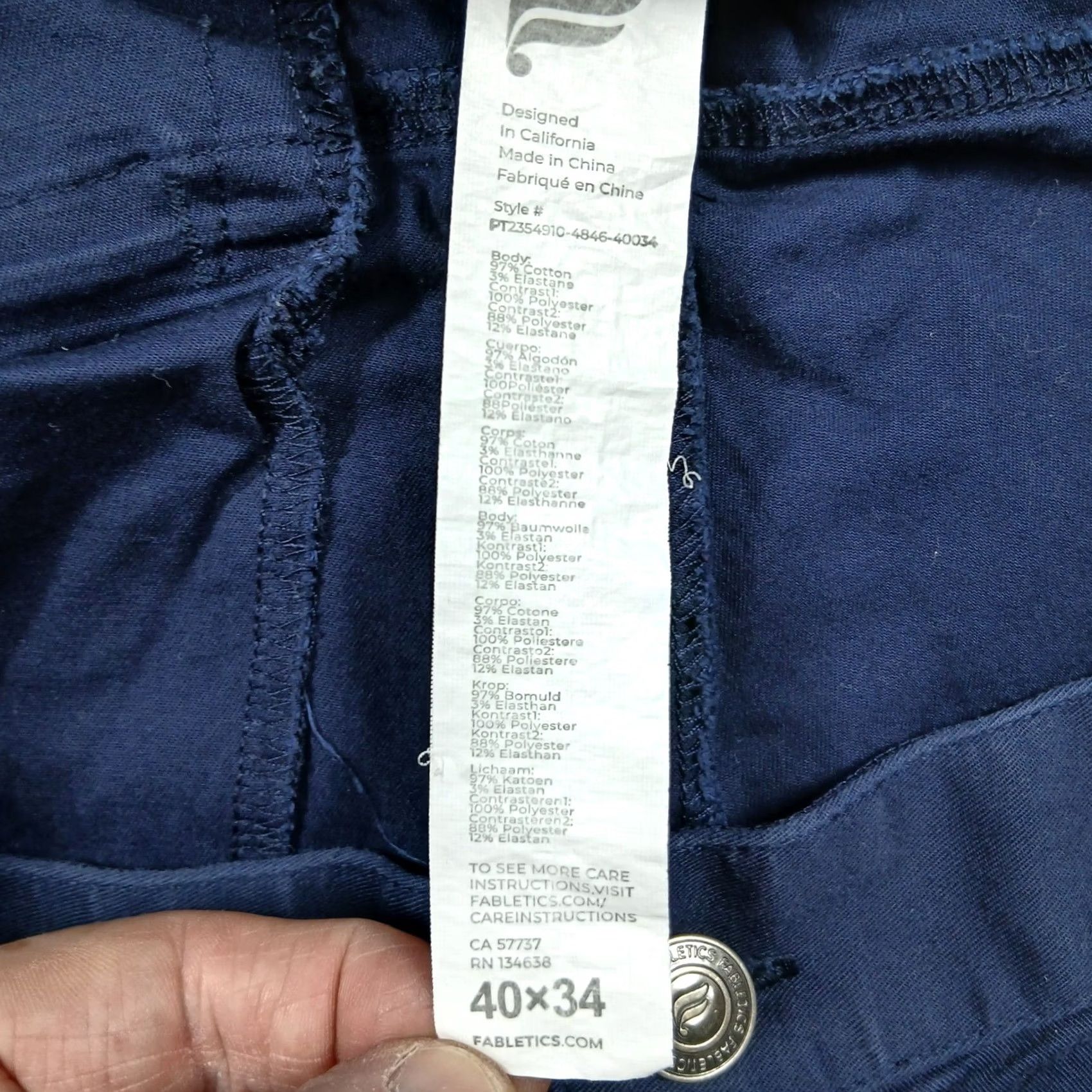 Fabletics Fabletics Pants Mens 40x34 Navy Chino Stretch Athletic Casual Size US 40 / EU 56 - 5 Thumbnail