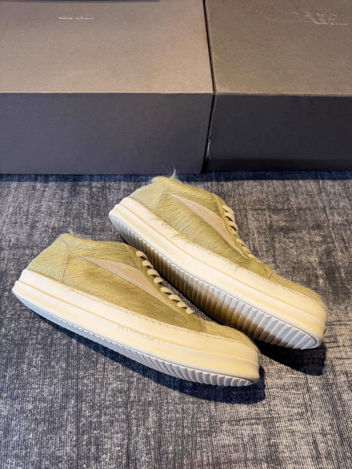 Rick Owens Rick Owens Mainline Green Pony Hair Geobasket Size US 10 / EU 43 - 2 Thumbnail