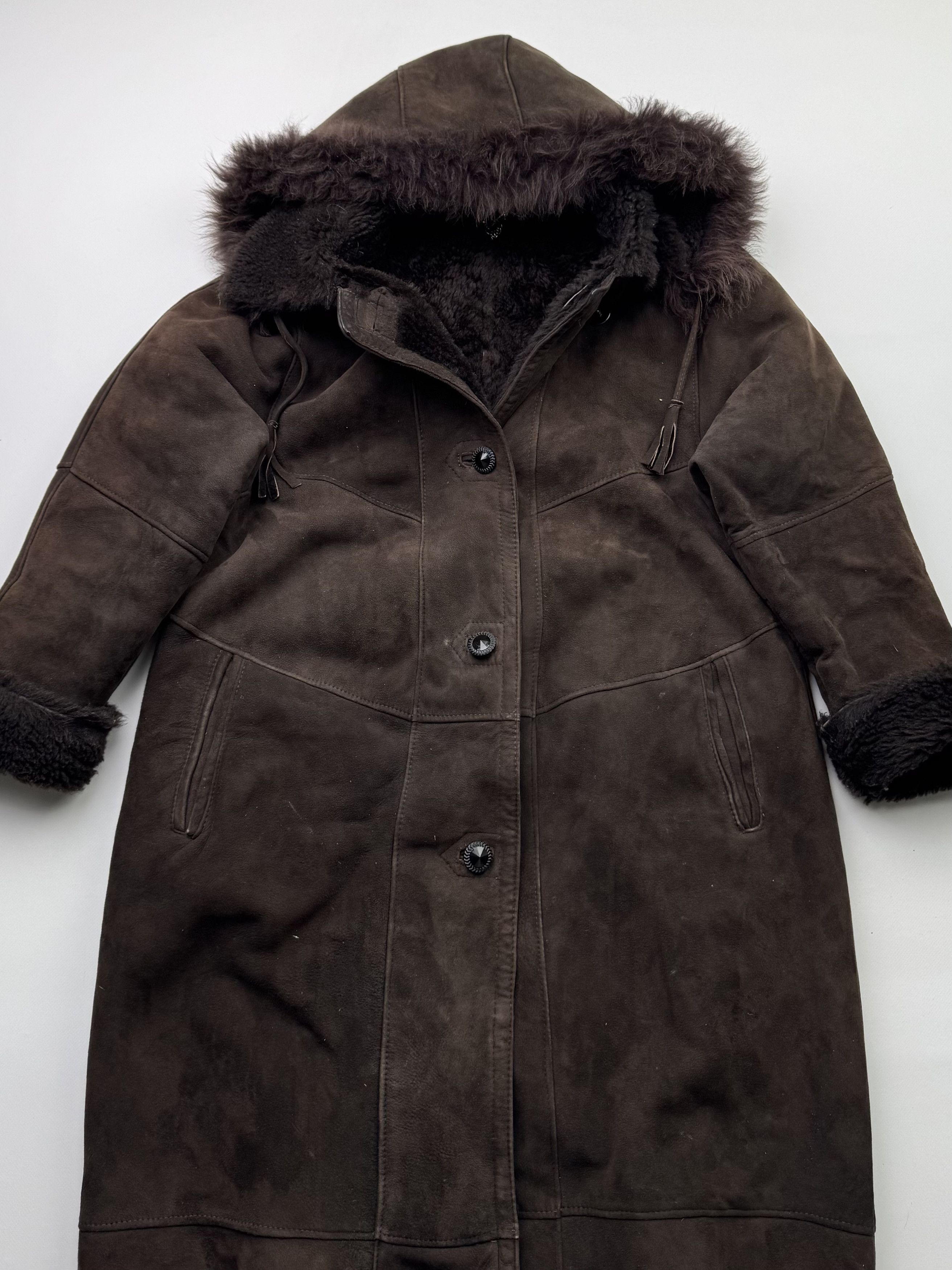 Vintage Vintage Real Sheepskin Hooded Coat B524(V22)E2 Size M / US 6-8 / IT 42-44 - 2 Thumbnail
