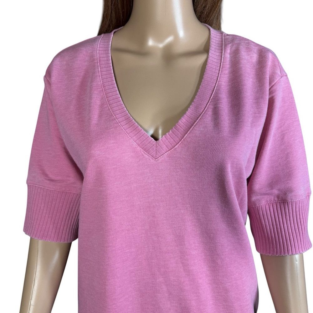 Other NWT New Jane And Delancey Pink V-Neck Short Sleeve Cotton T Size M / US 6-8 / IT 42-44 - 2 Thumbnail