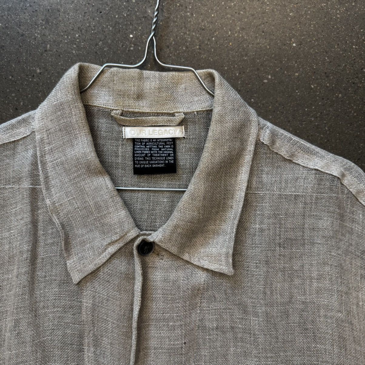 Our Legacy Our Legacy box shirt short sleeve silver net M2192BSN Size US M / EU 48-50 / 2 - 2 Thumbnail