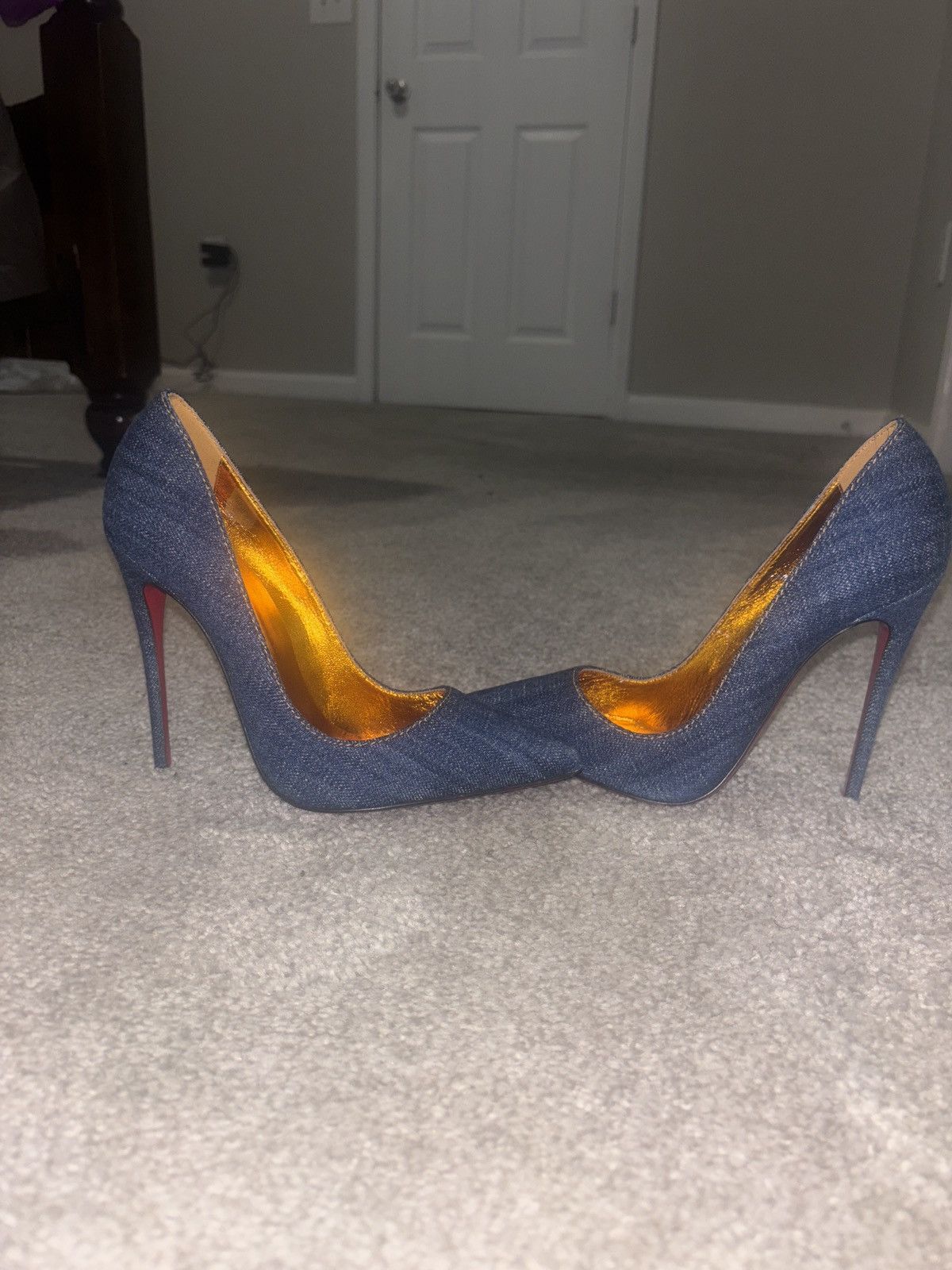 Christian Louboutin Christian Louboutin Denim Heel Size US 7.5 / IT 37.5 - 4 Thumbnail